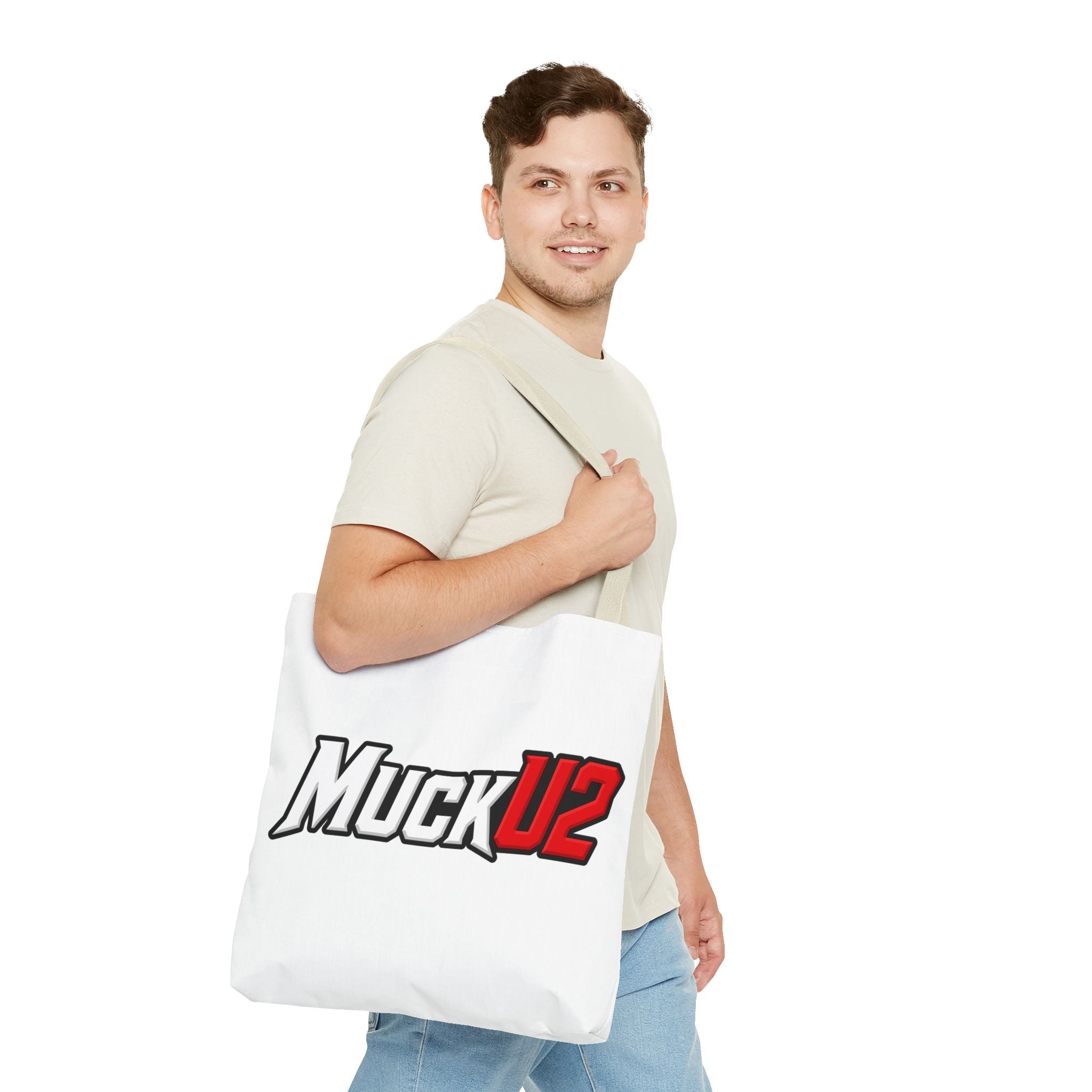 MuckU2 Bubble Canvas Poker Tote Bag (red/white logo SKU 100024)