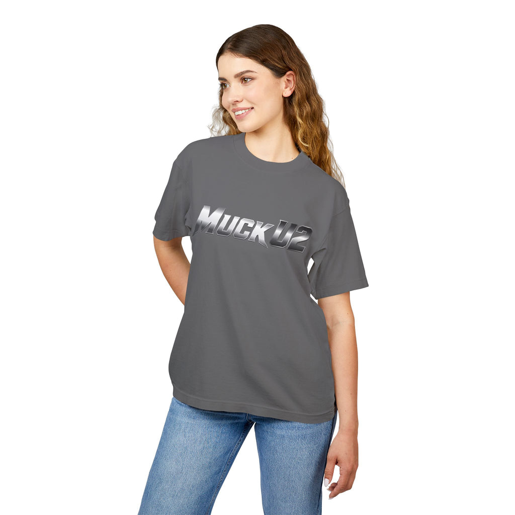 MuckU2 High Quality Poker Tee (gradient silver/black logo/SKU 100056)
