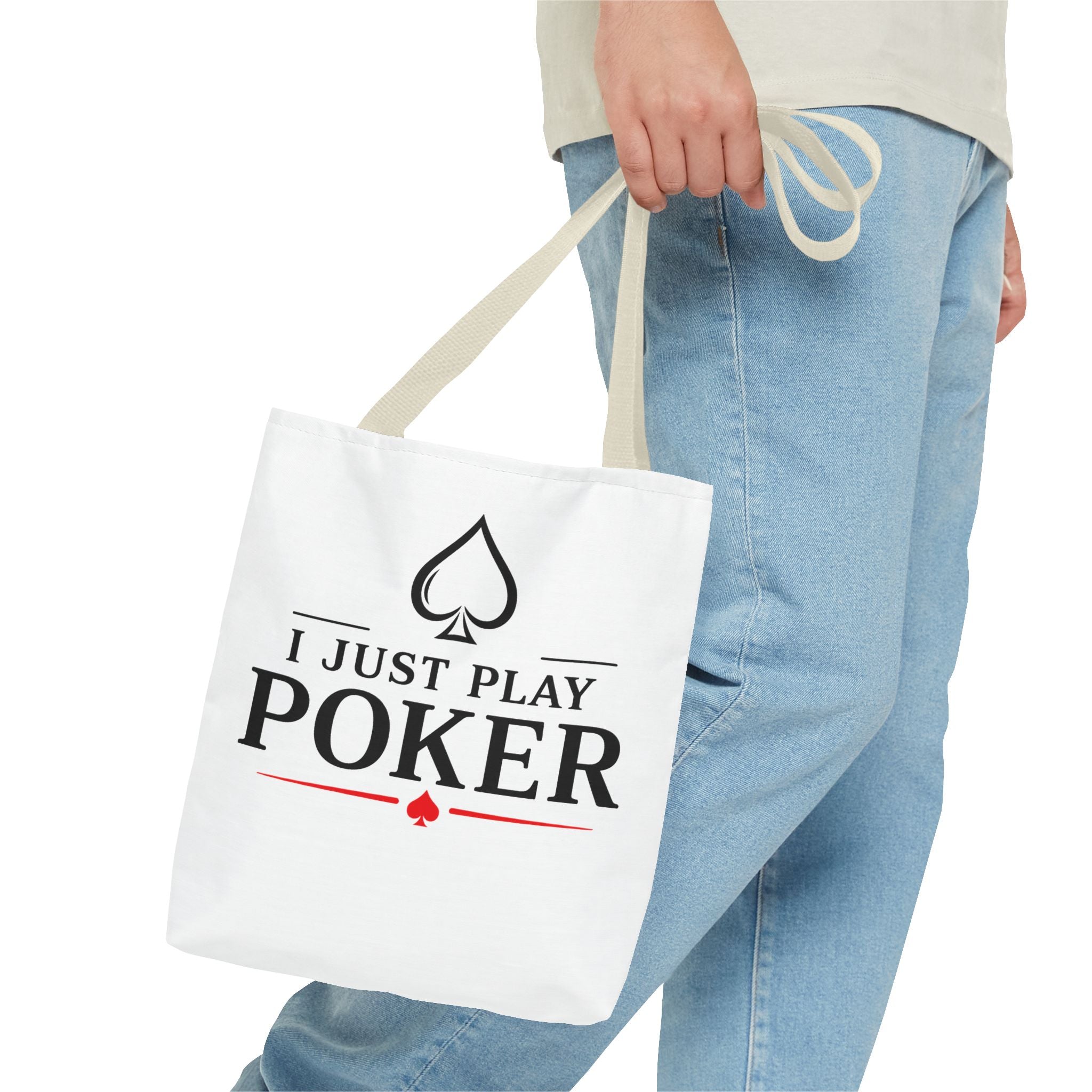 Poker Tote Bag — "I Just Play Poker" Card Player Tote