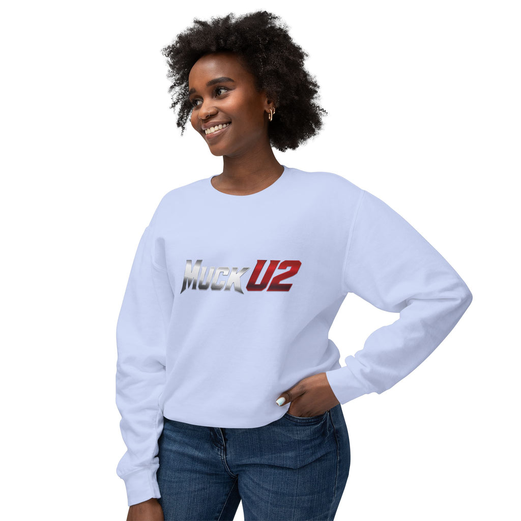 MuckU2 Poker Crewneck Sweatshirt (gradient silver/red logo/SKU 100064)