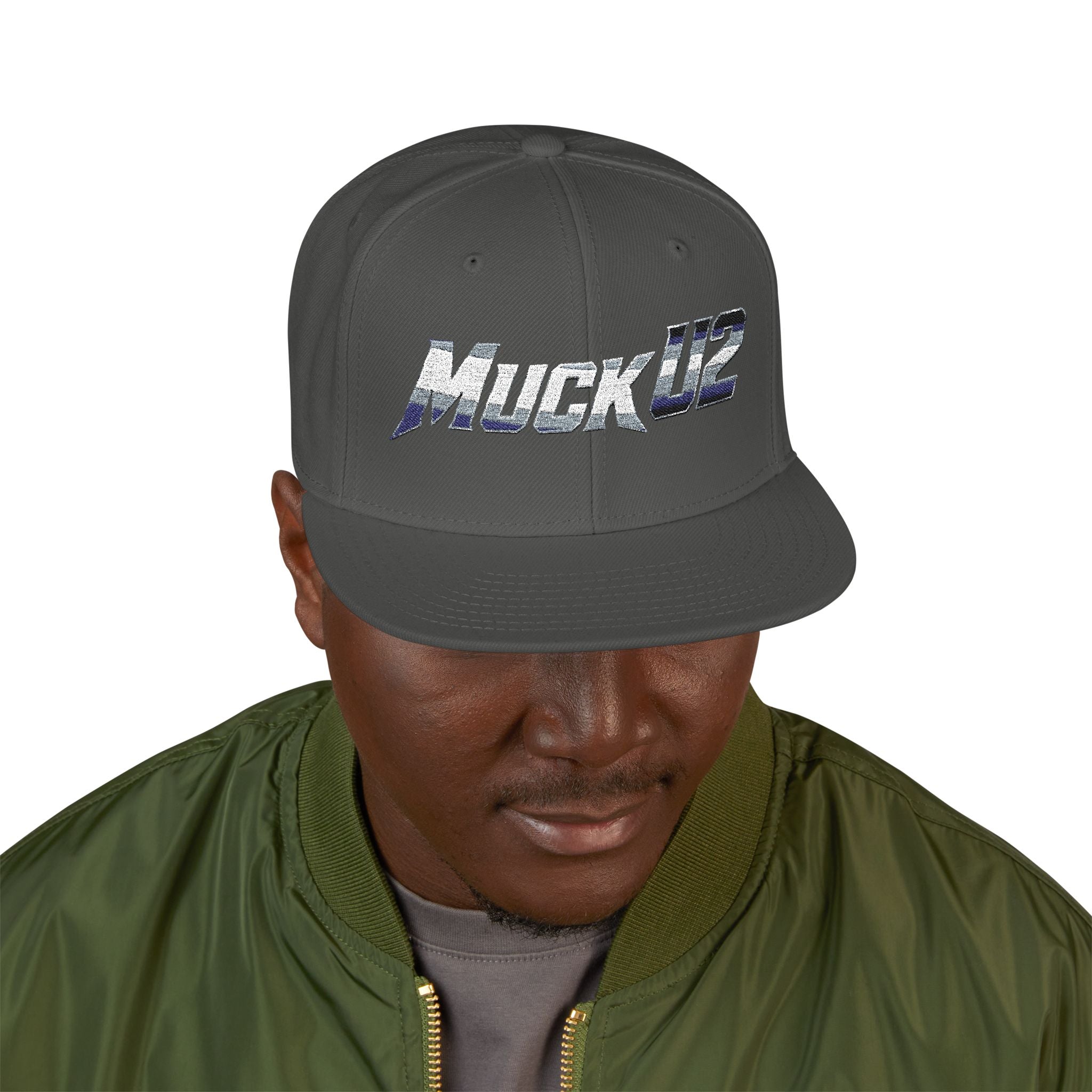 MuckU2 Poker Snapback Cap (gradient silver SKU 10005)