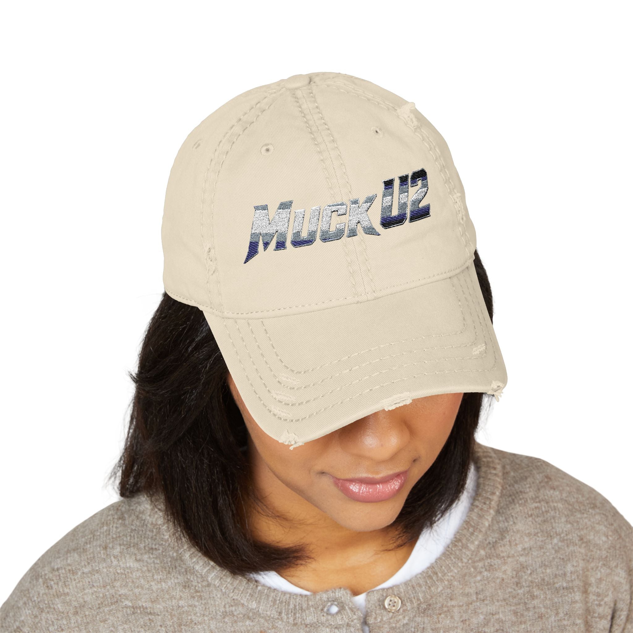 MuckU2 Poker Trucker Cap (gradient silver/black logo/SKU 100078)