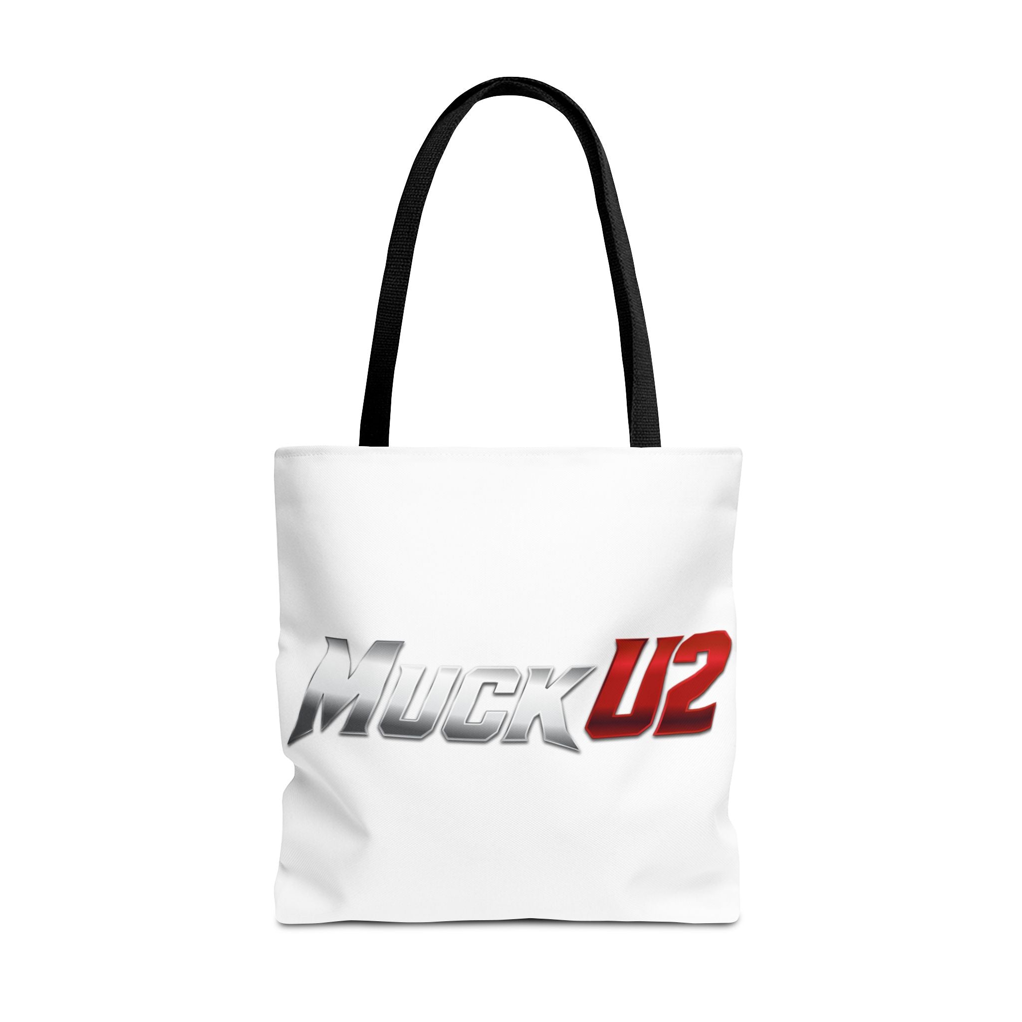 MuckU2 Bubble Canvas Poker Tote Bag (gradient silver/red logo SKU 100021)