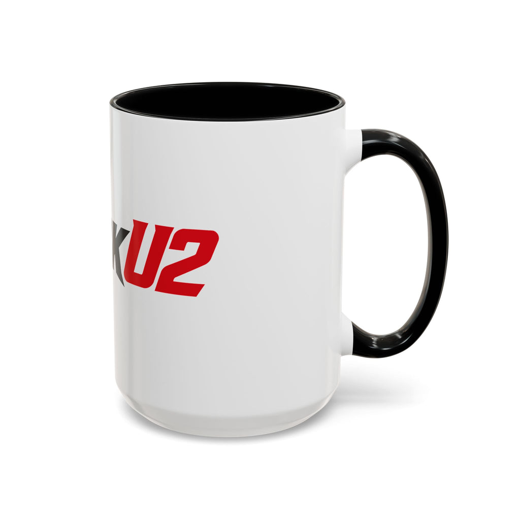 MuckU2 Classic White Mug (black/red logo/SKU 100046)