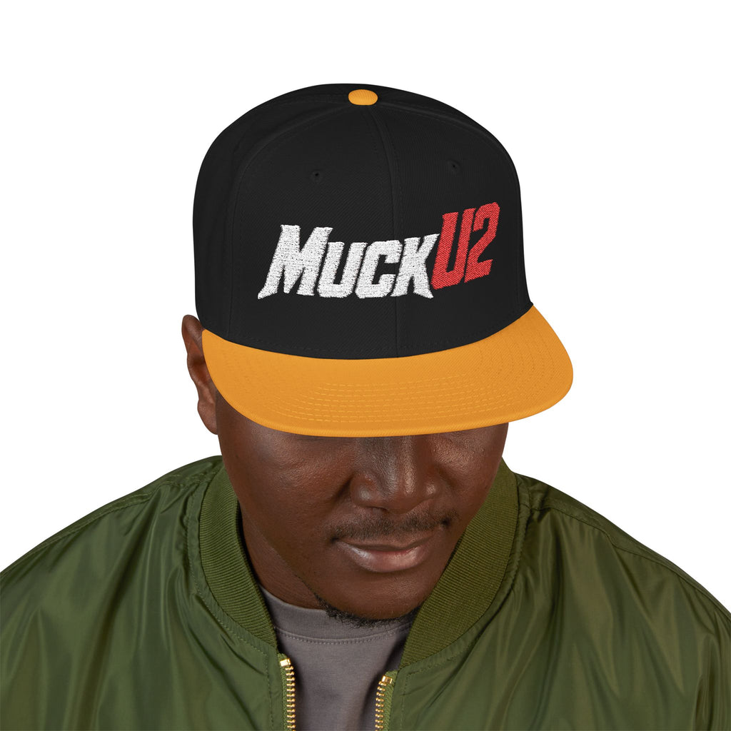 MuckU2 Snapback Embroidered Poker Cap (silver/red logo SKU 10007)