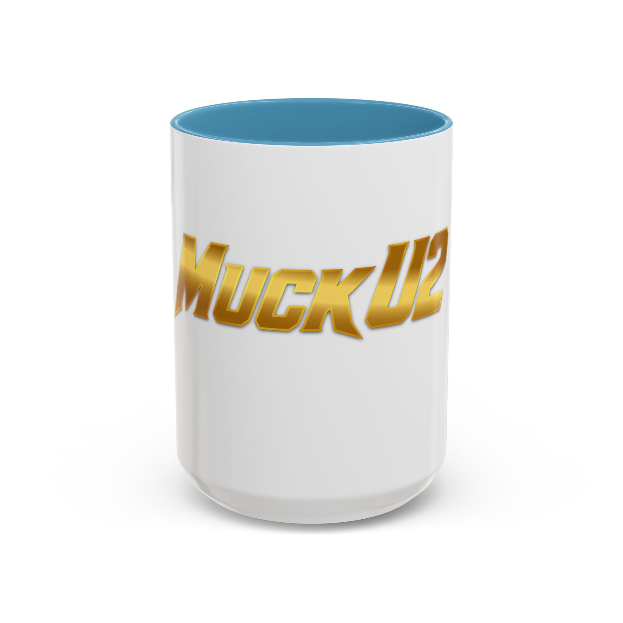 MuckU2 Classic White Mug (gold logo/SKU 100042)