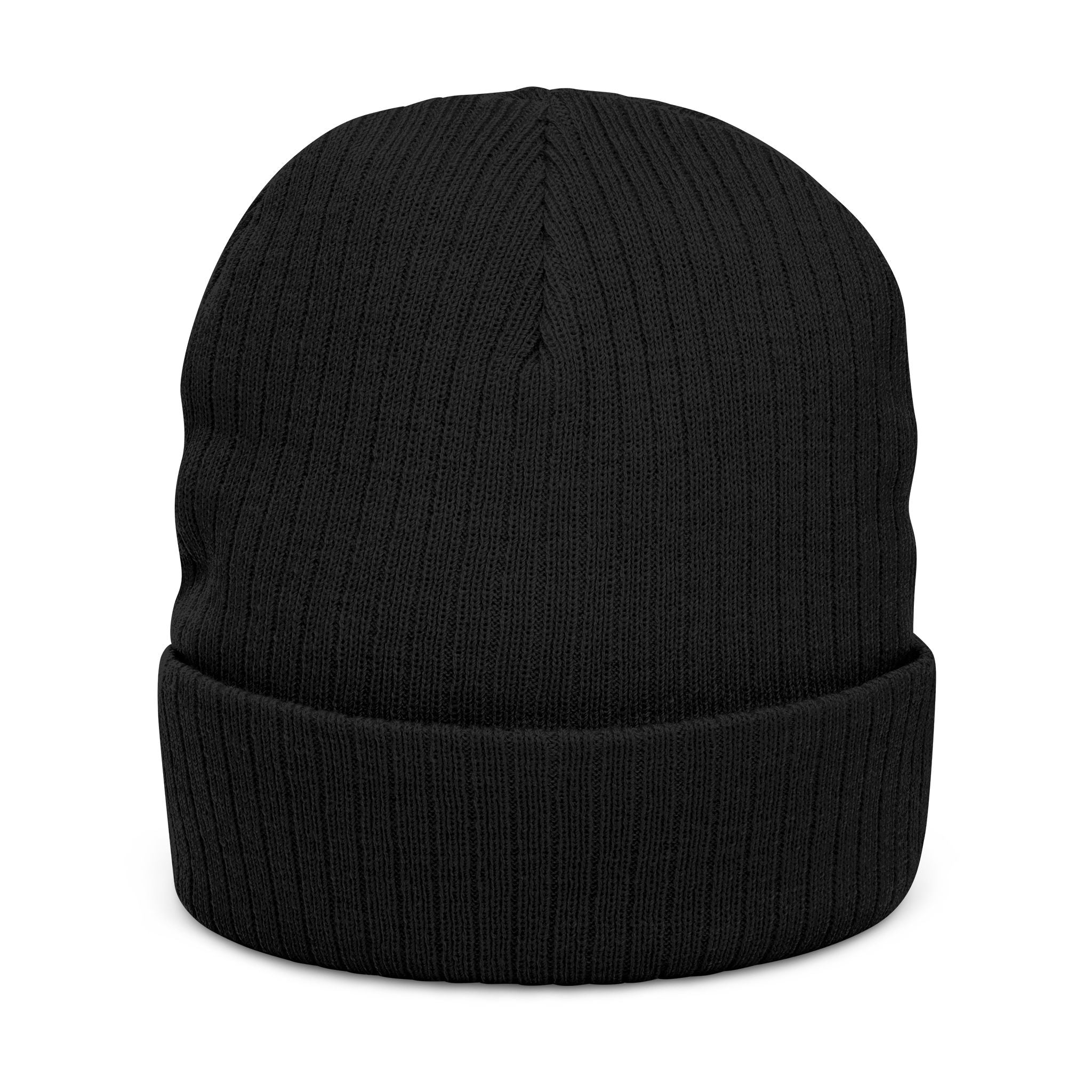 MuckU2 Poker Ribbed Beanie (embroidered white/red logo/SKU 100069)