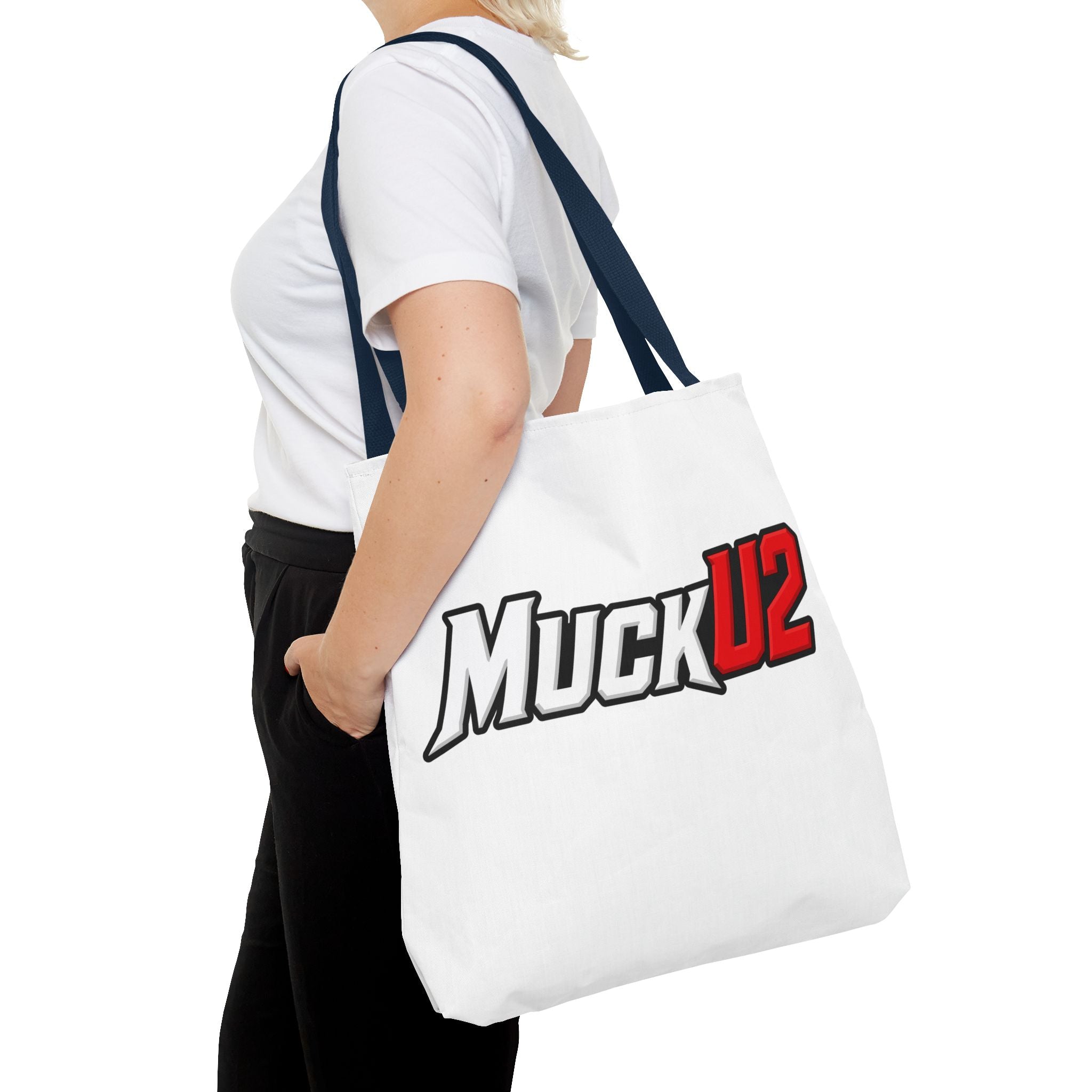 MuckU2 Bubble Canvas Poker Tote Bag (red/white logo SKU 100024)