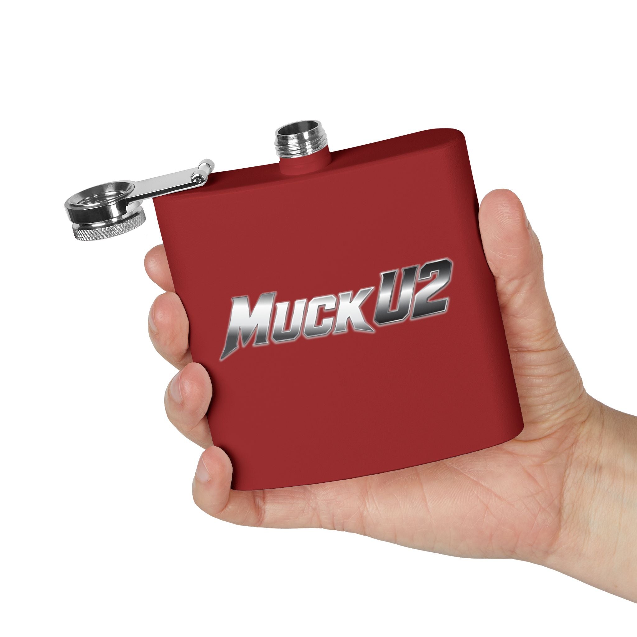 MuckU2 Stainless Steel Poker Flask 6oz (gradient silver/black/SKU100033)