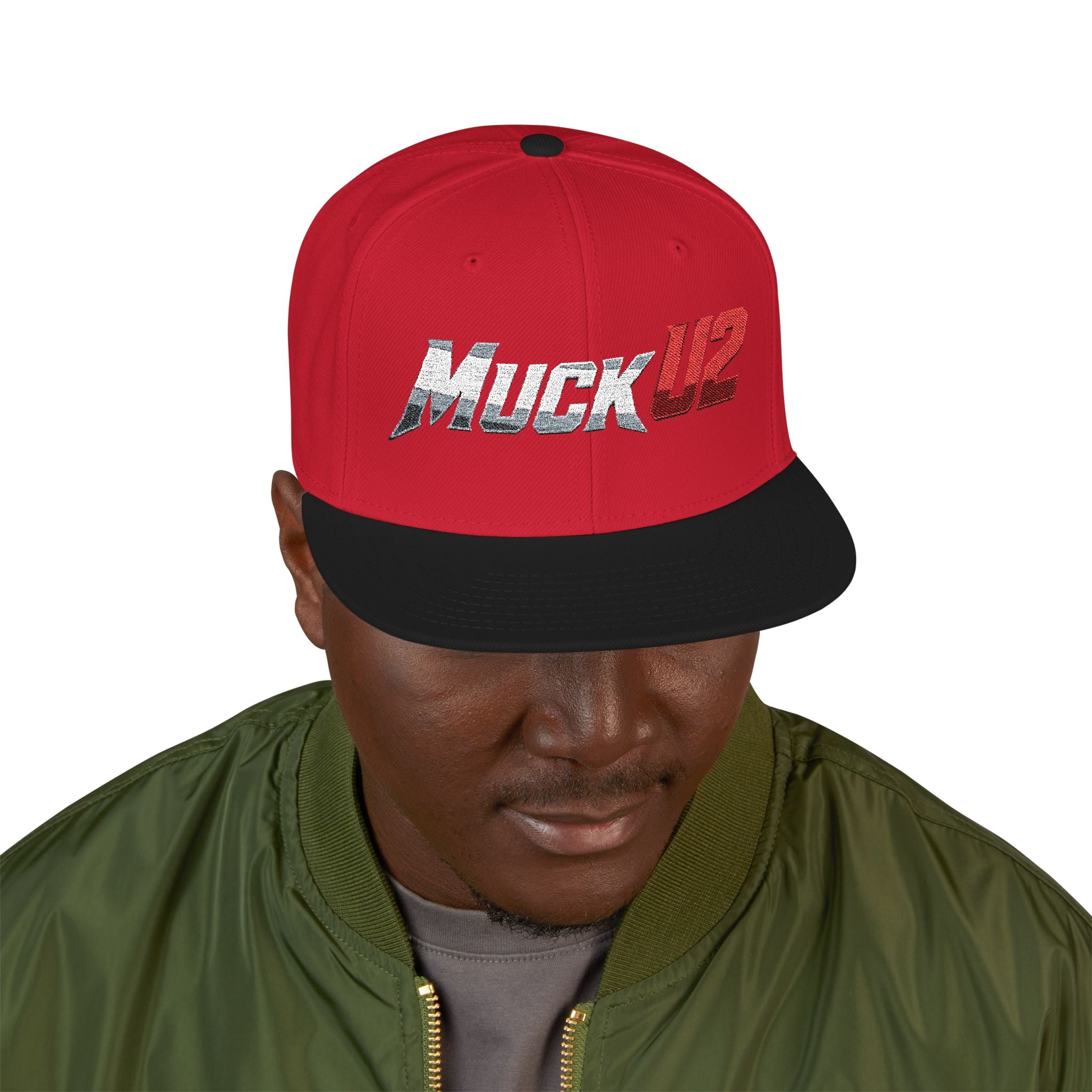 MuckU2 Snapback Poker Cap (gradient sliver/red/SKU 10006)