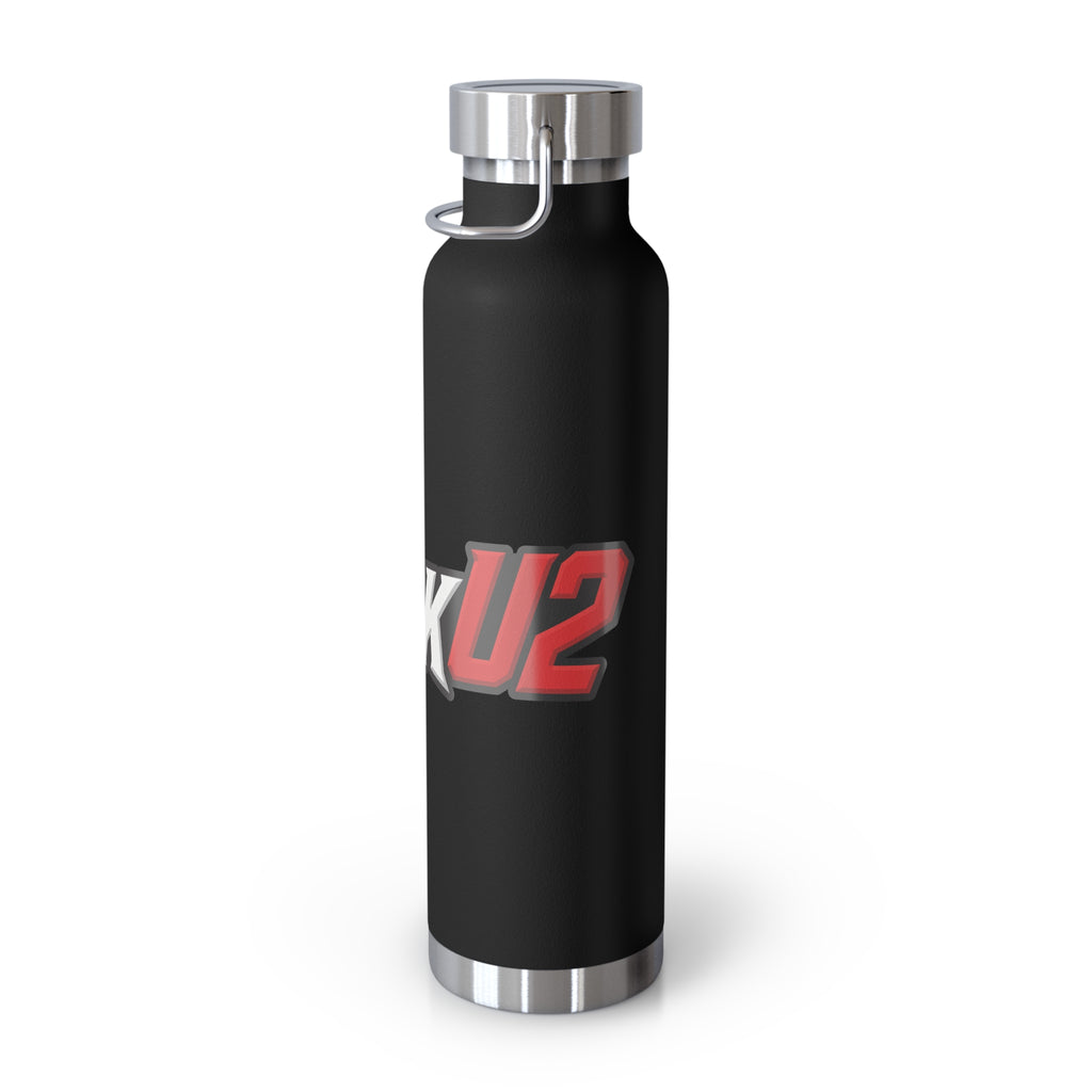 MuckU2 Insulated Water Bottle (white/red outlined logo SKU 100012)