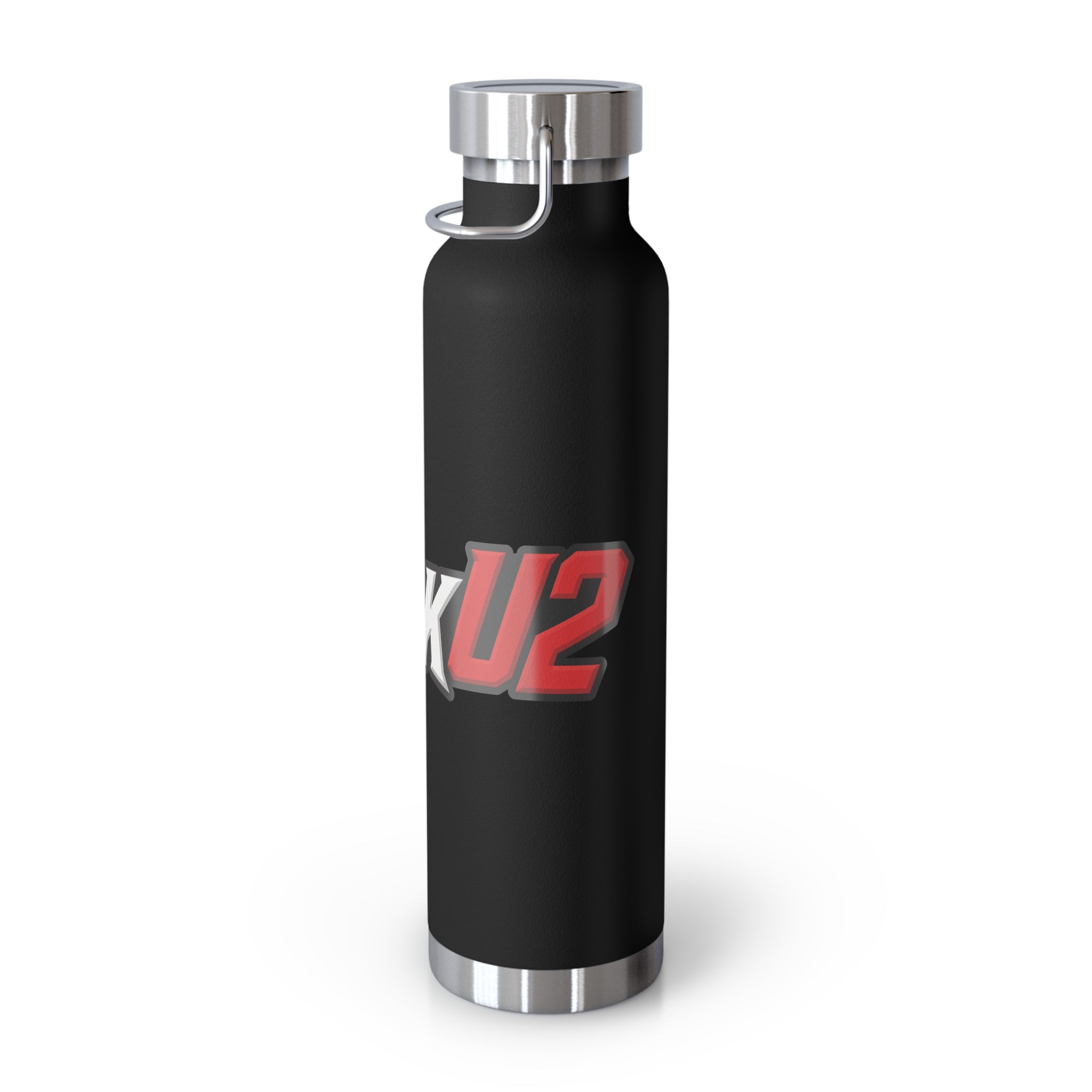 MuckU2 Insulated Water Bottle (white/red outlined logo SKU 100012)