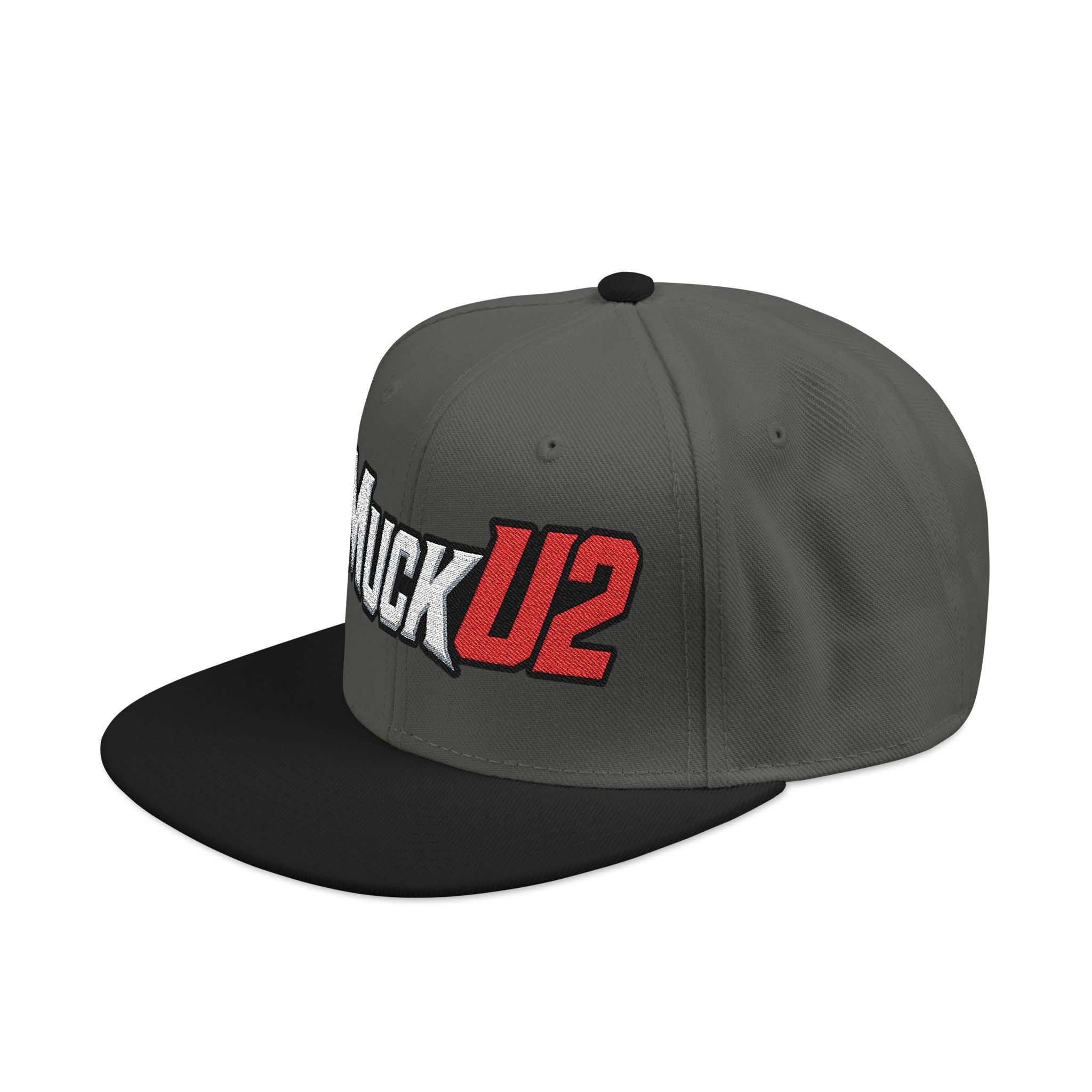 MuckU2 Poker Snapback Cap (white/red logo SKU 10002)