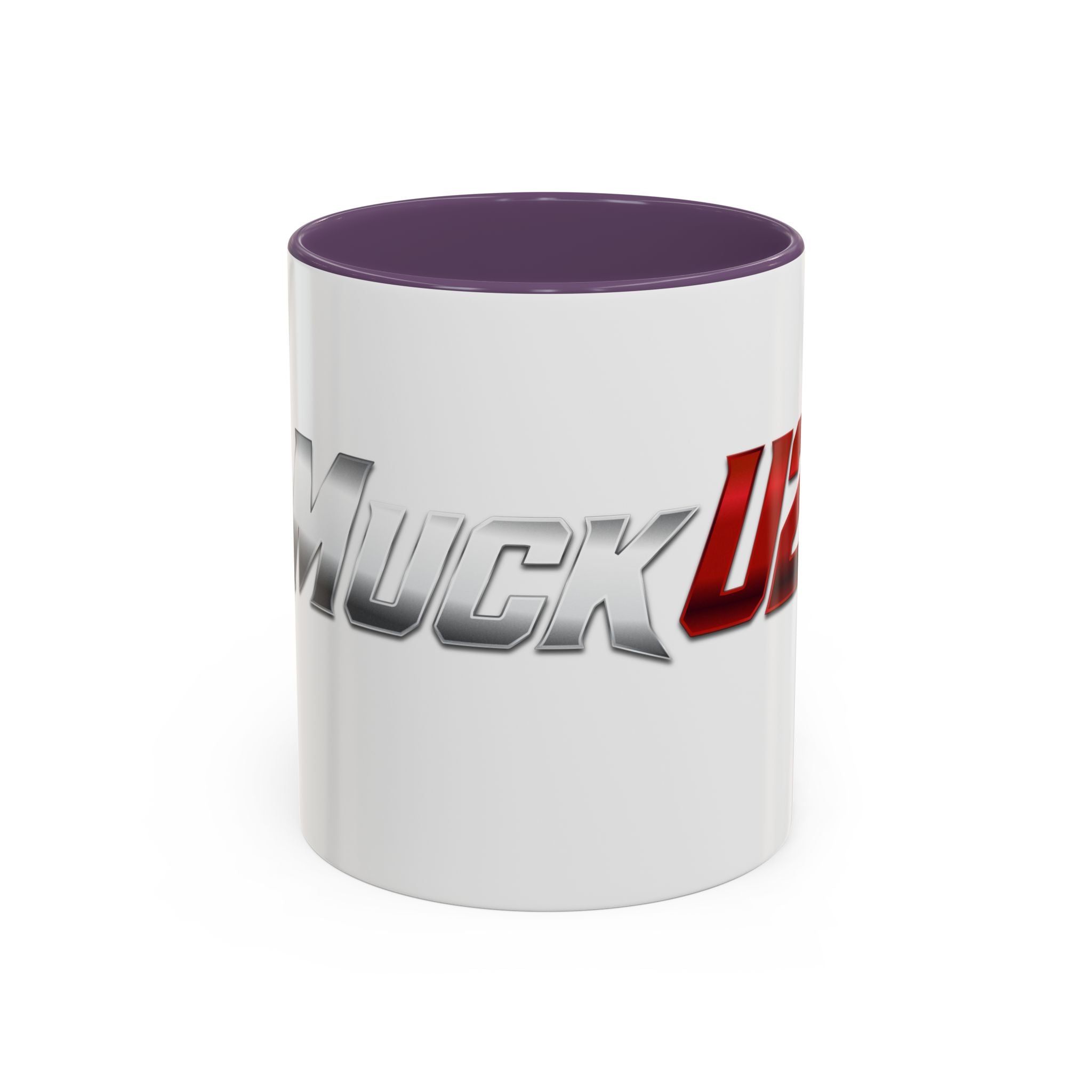 MuckU2 Classic White Mug (gradient silver/red logo/SKU 100044)