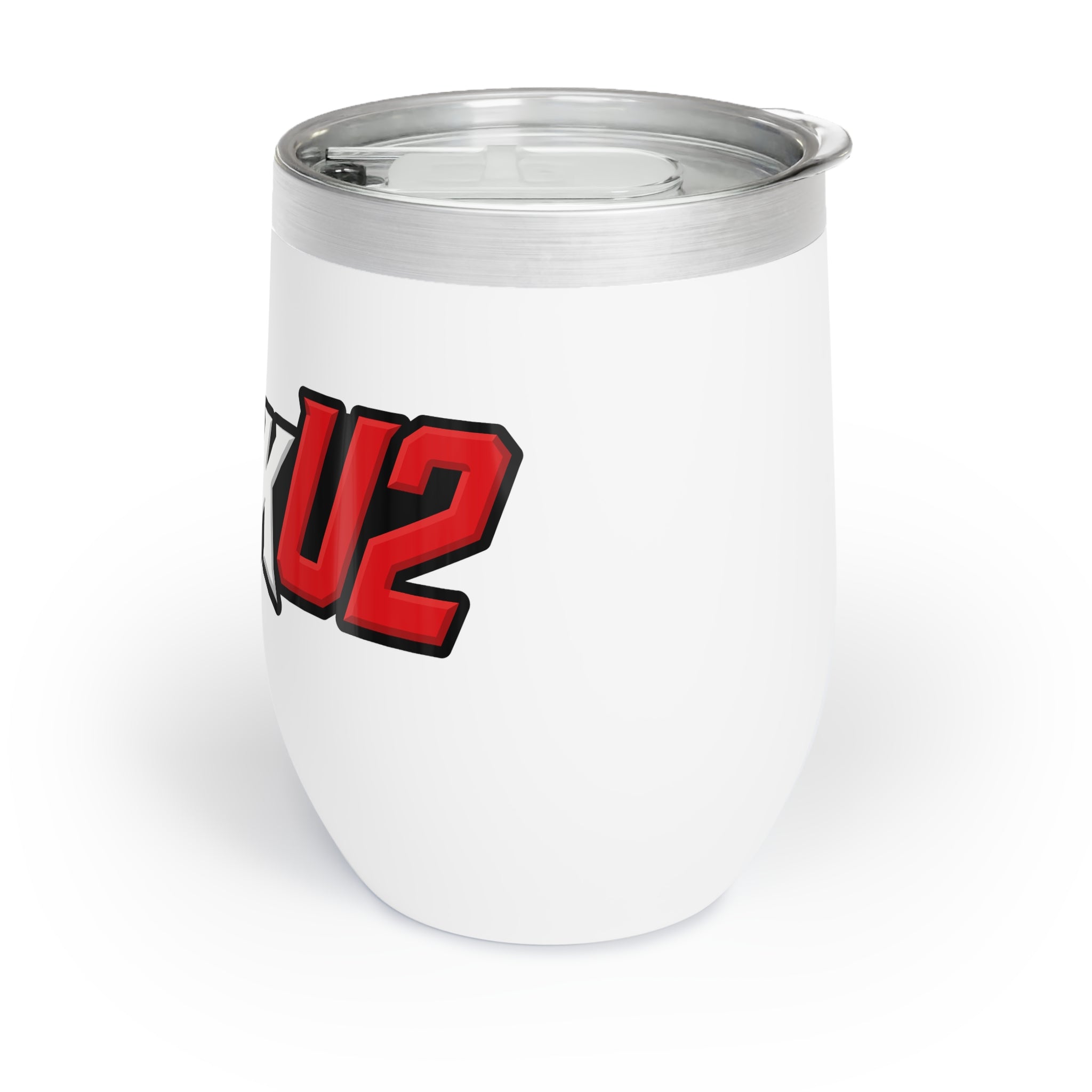 MuckU2 Wine Tumbler (white/red logo/SKU 100017)
