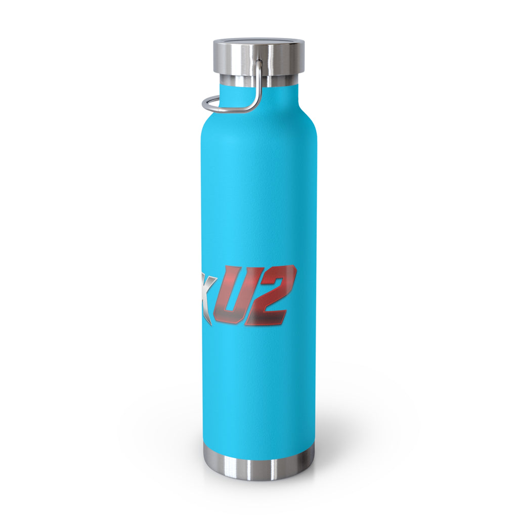 MuckU2 Insulated Water Bottle (gradient silver/red logo SKU 100013)