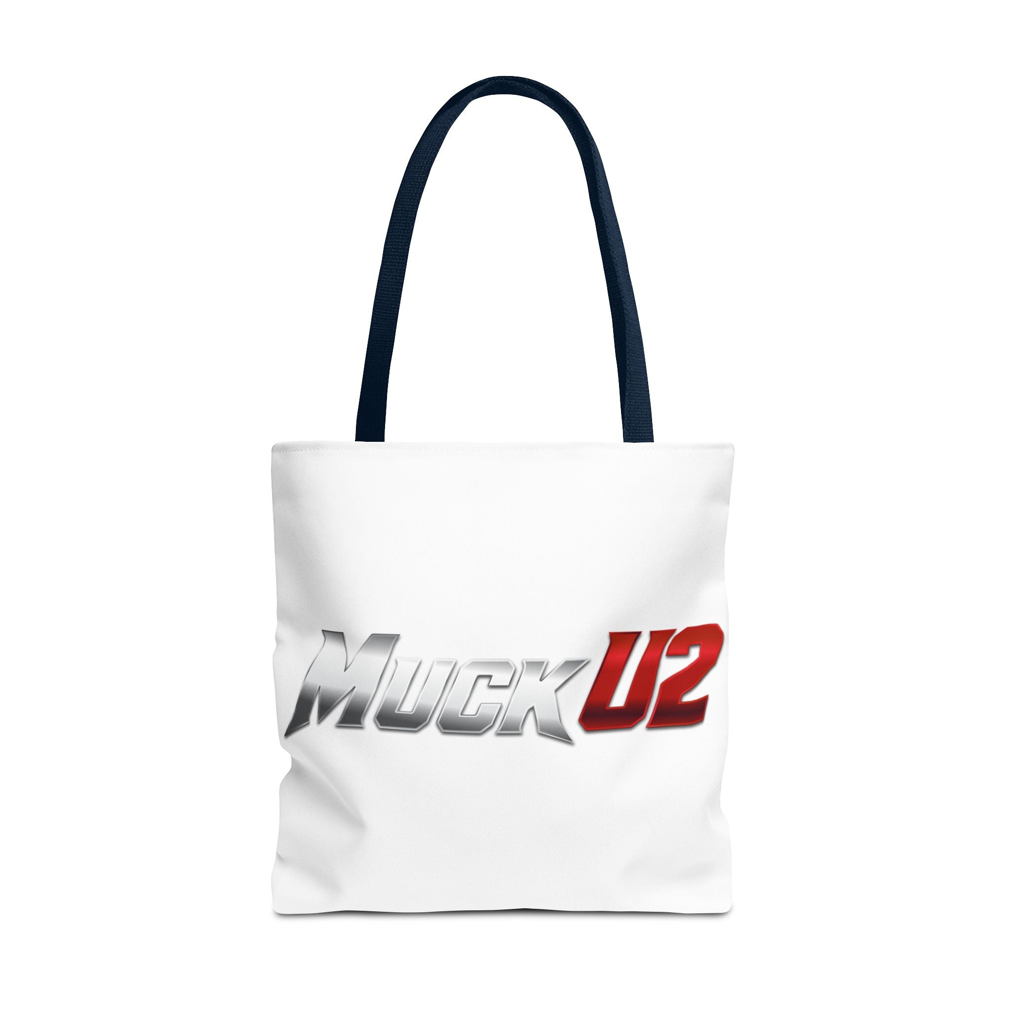 MuckU2 Bubble Canvas Poker Tote Bag (gradient silver/red logo SKU 100021)