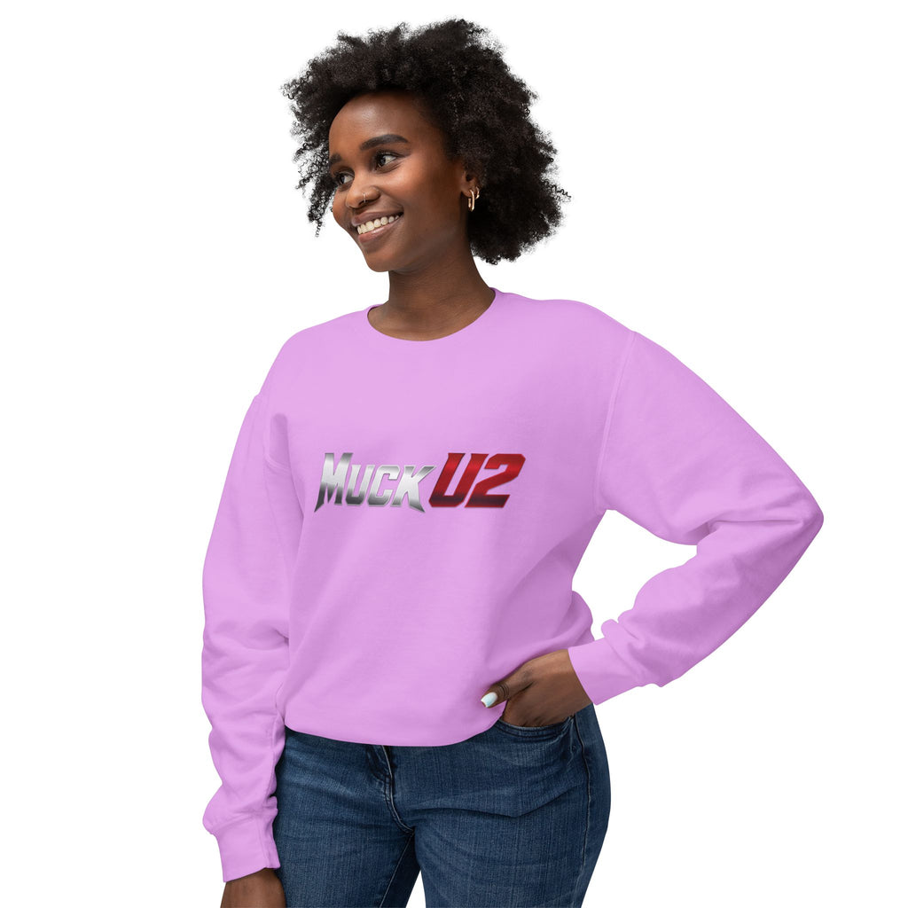 MuckU2 Poker Crewneck Sweatshirt (gradient silver/red logo/SKU 100064)