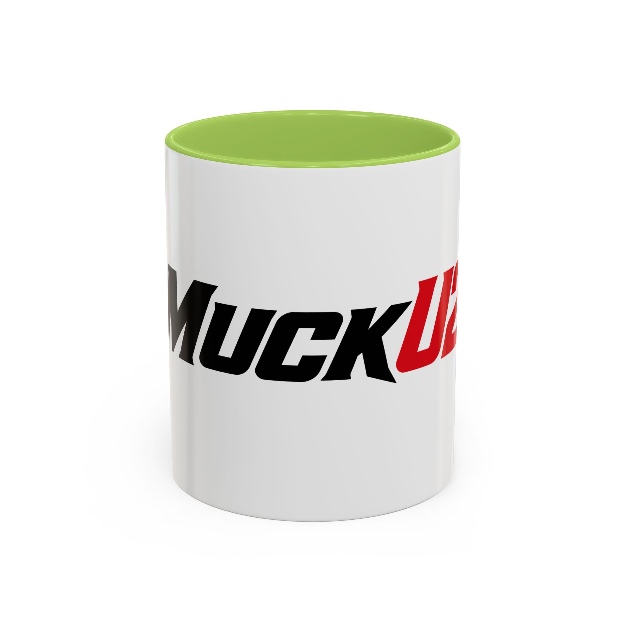 MuckU2 Classic White Mug (black/red logo/SKU 100046)