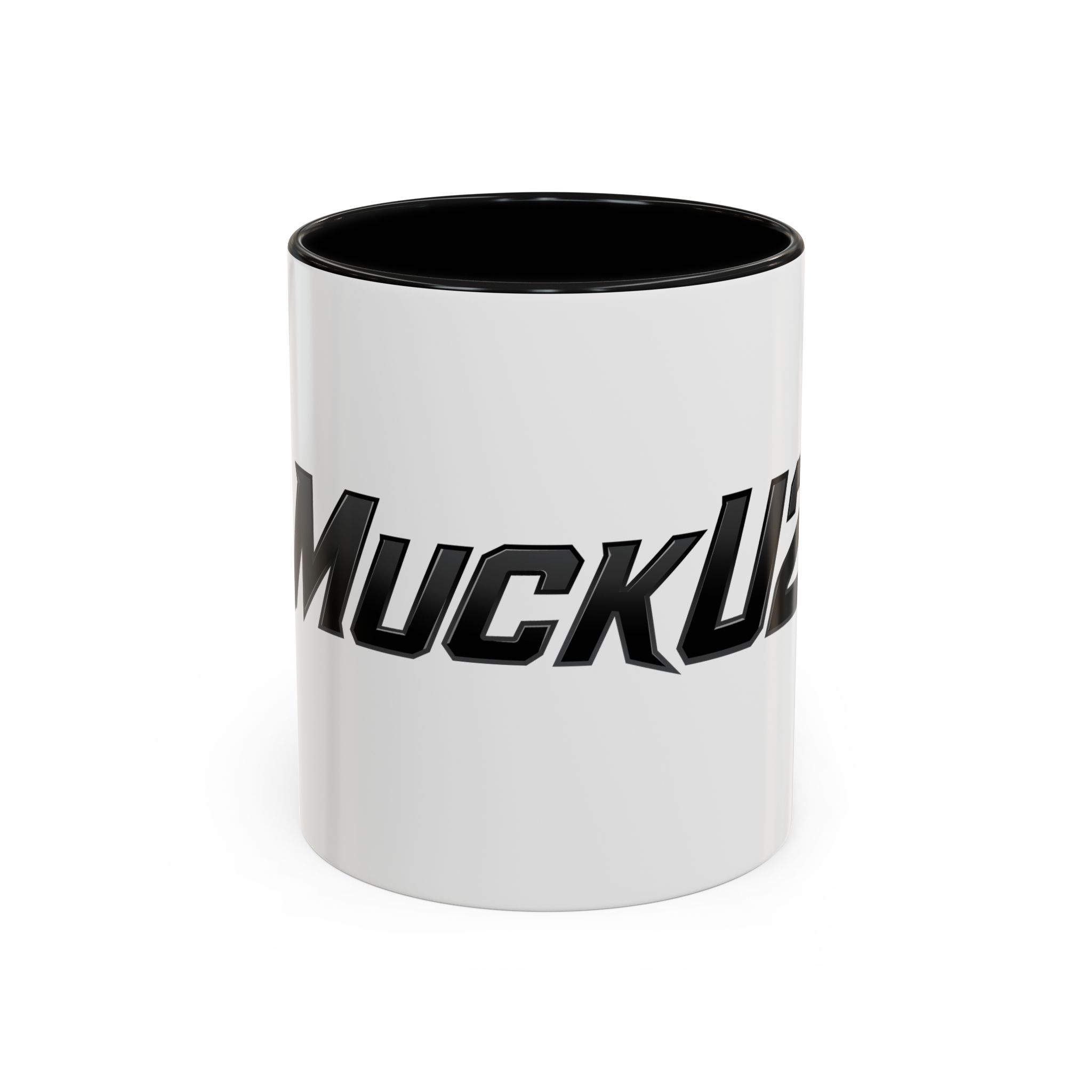 MuckU2 Classic White Mug (black logo/SKU 100045)