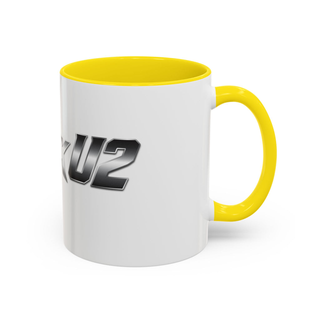MuckU2 Classic White Mug (gradient silver/black logo/SKU 100043)