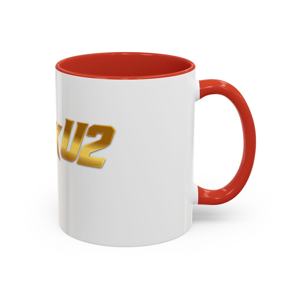 MuckU2 Classic White Mug (gold logo/SKU 100042)