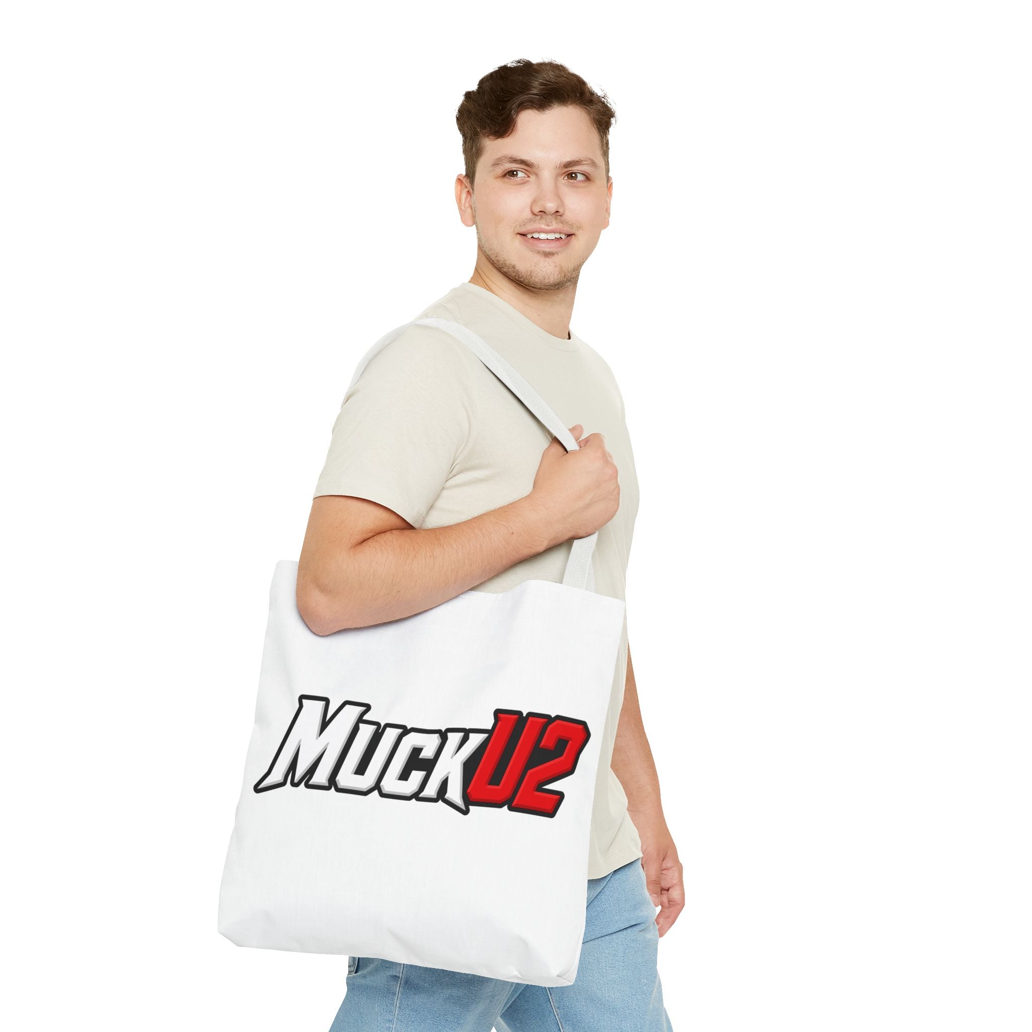 MuckU2 Bubble Canvas Poker Tote Bag (red/white logo SKU 100024)