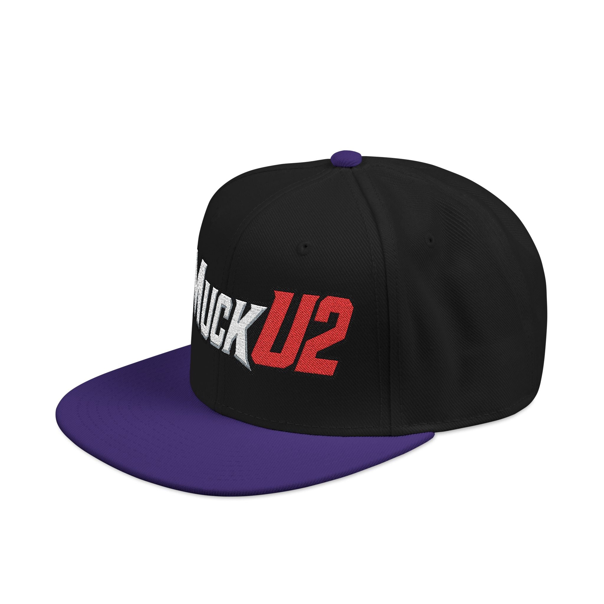 MuckU2 Poker Snapback Cap (white/red logo SKU 10002)