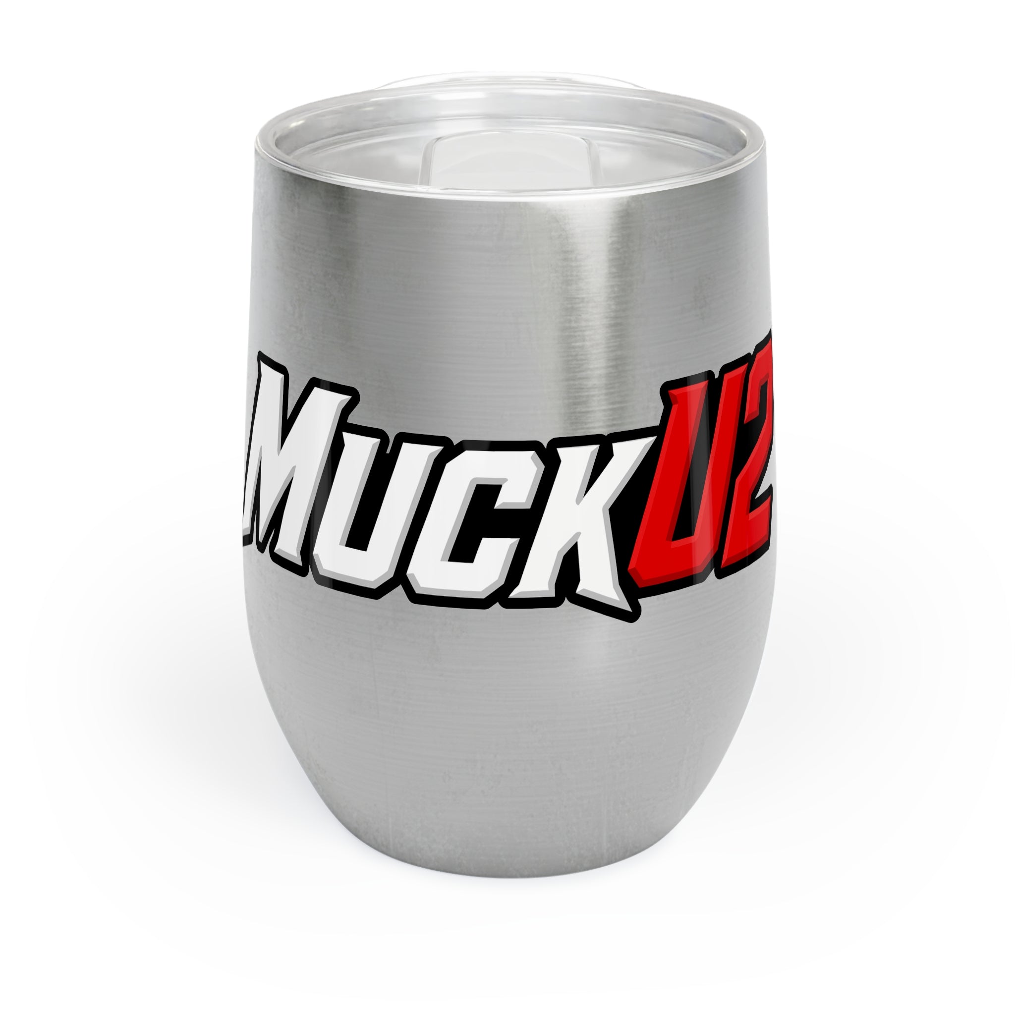 MuckU2 Wine Tumbler (white/red logo/SKU 100017)