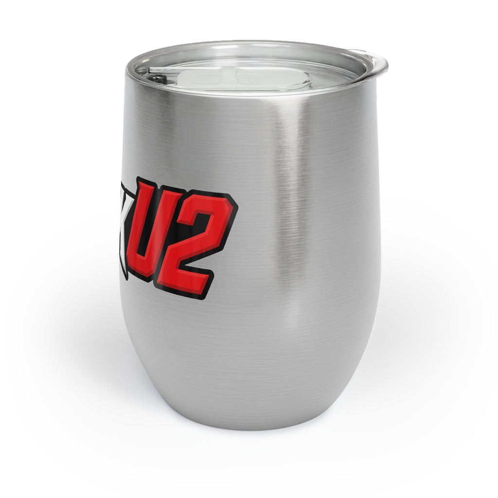 MuckU2 Wine Tumbler (white/red logo/SKU 100017)