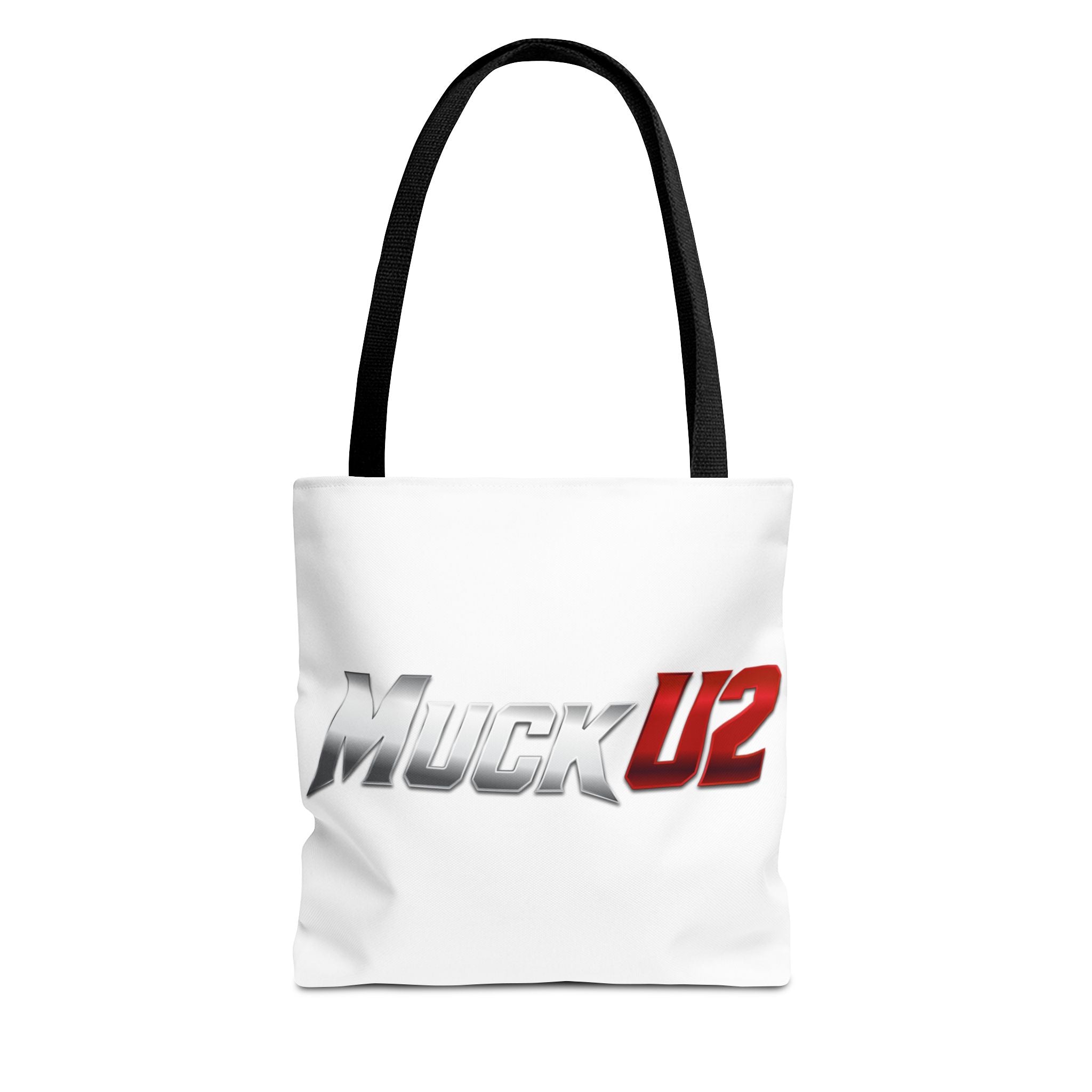 MuckU2 Bubble Canvas Poker Tote Bag (gradient silver/red logo SKU 100021)