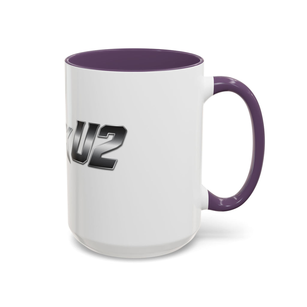 MuckU2 Classic White Mug (gradient silver/black logo/SKU 100043)