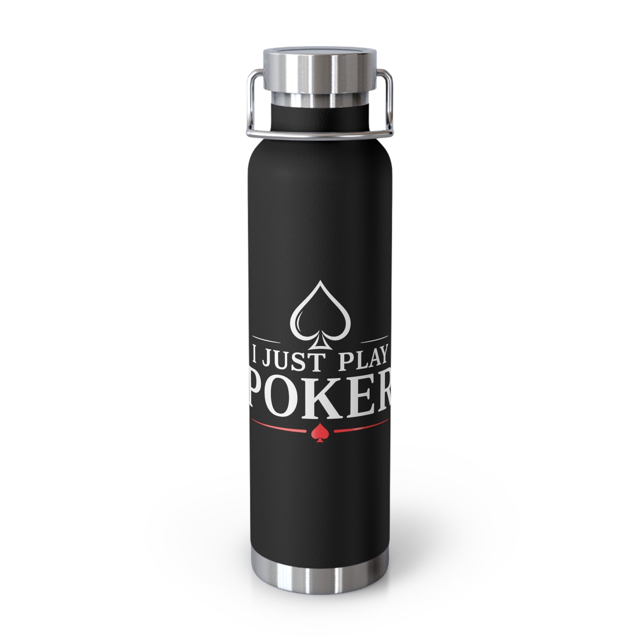 Just Play Poker 22oz Insulated Water Bottle — Copper Vacuum Thermos for Poker Players