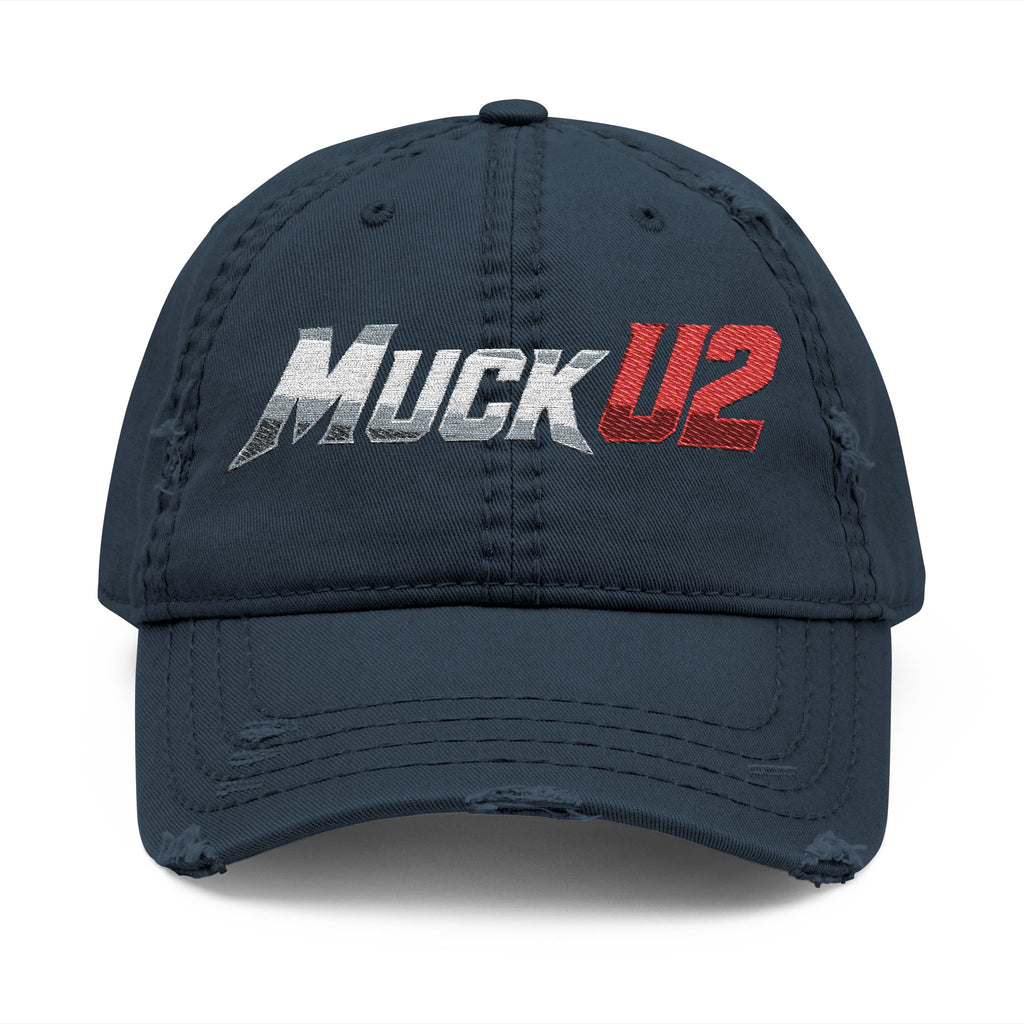 MuckU2 Poker Trucker Cap (gradient silver/red logo/SKU 100079)