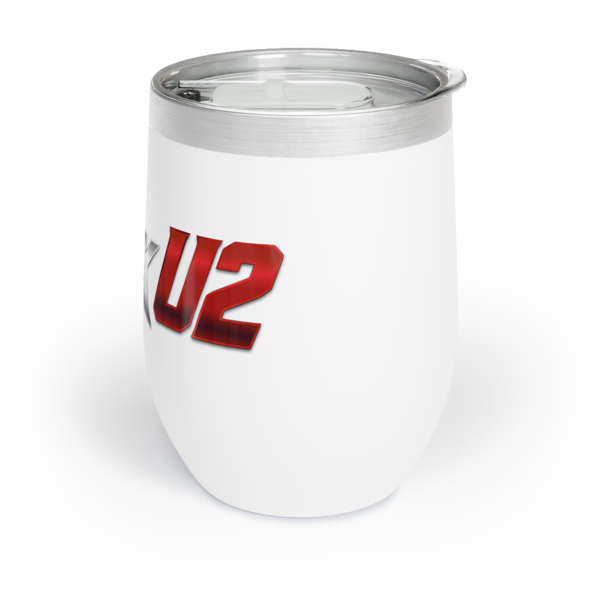MuckU2 Wine Tumbler (gradient silver/red logo/SKU 100019)