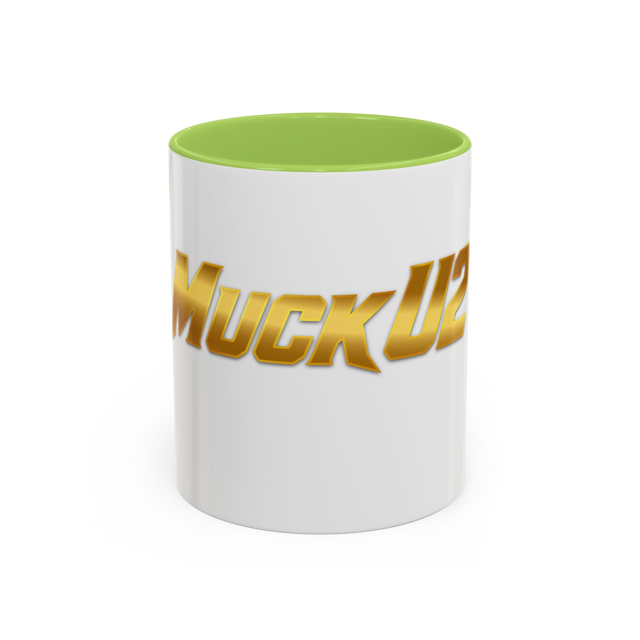MuckU2 Classic White Mug (gold logo/SKU 100042)