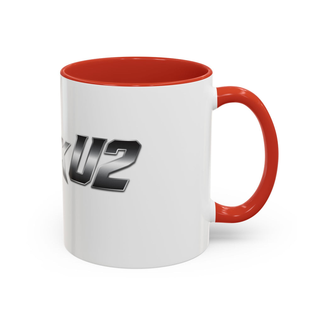 MuckU2 Classic White Mug (gradient silver/black logo/SKU 100043)