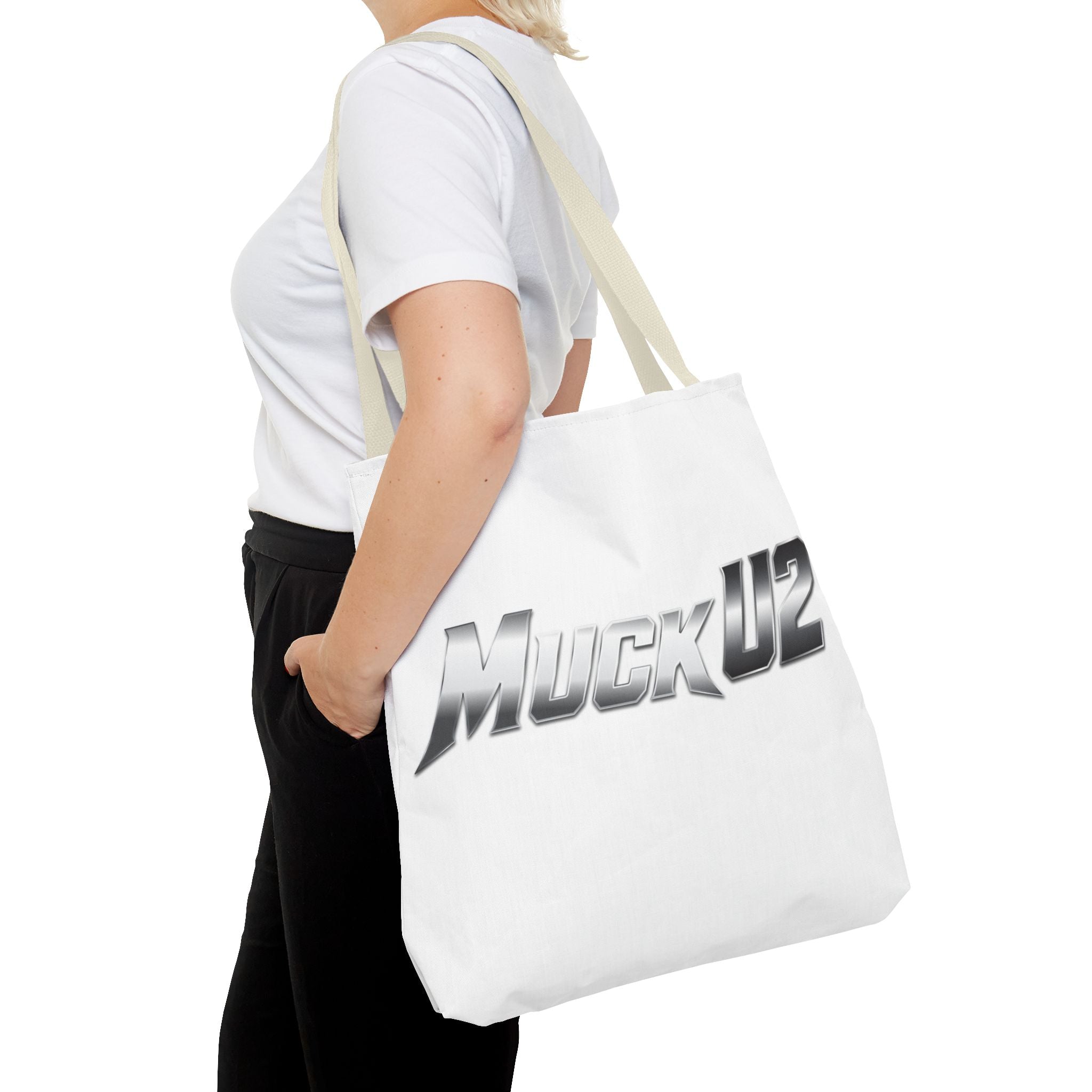 MuckU2 Bubble Canvas Poker Tote Bag (gradient silver logo SKU 100022)