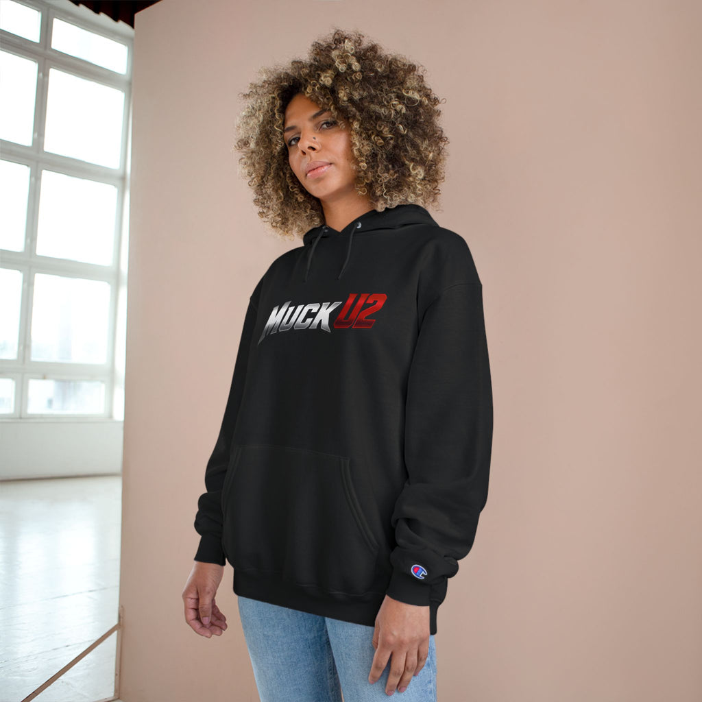 MuckU2 Poker Hoodie (gradient silver/red logo/SKU 100050)