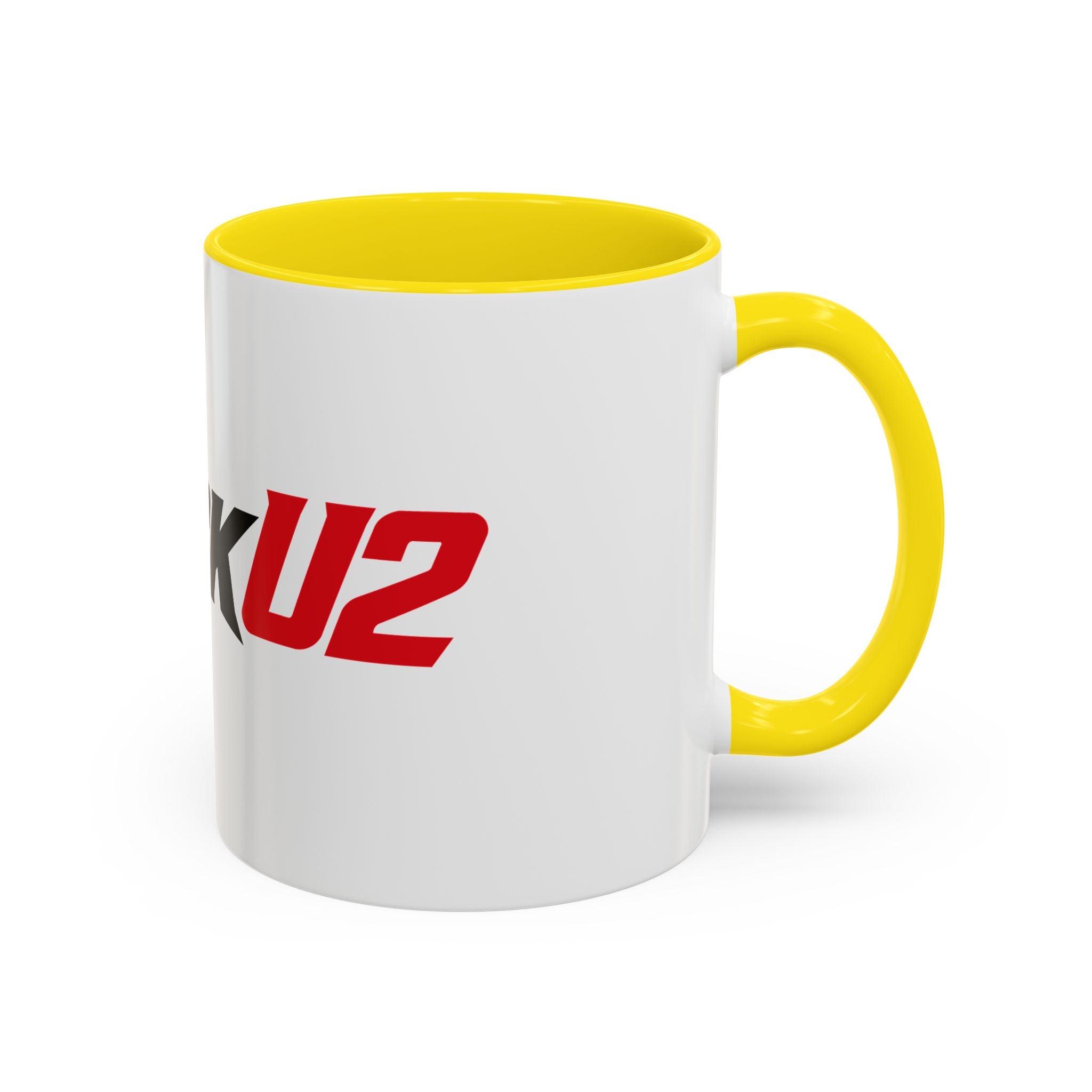 MuckU2 Classic White Mug (black/red logo/SKU 100046)