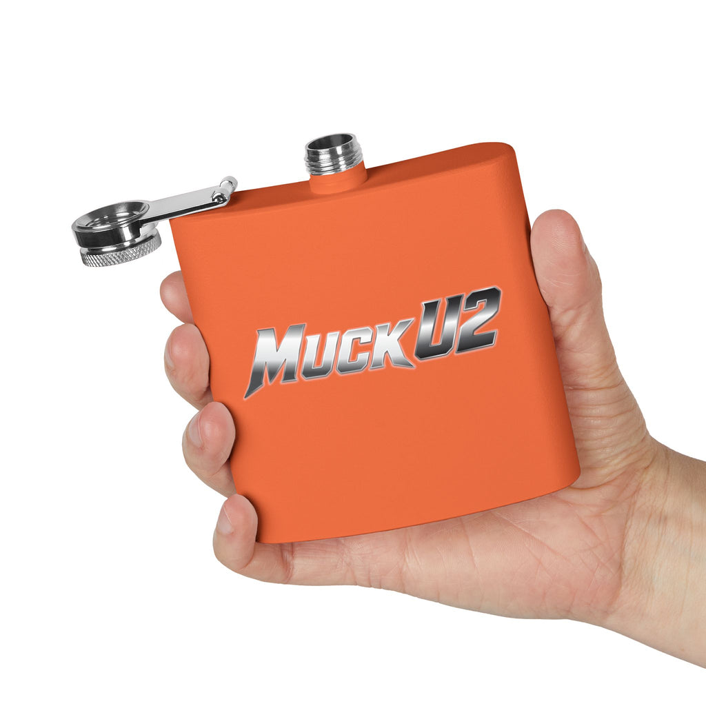 MuckU2 Stainless Steel Poker Flask 6oz (gradient silver/black/SKU100033)