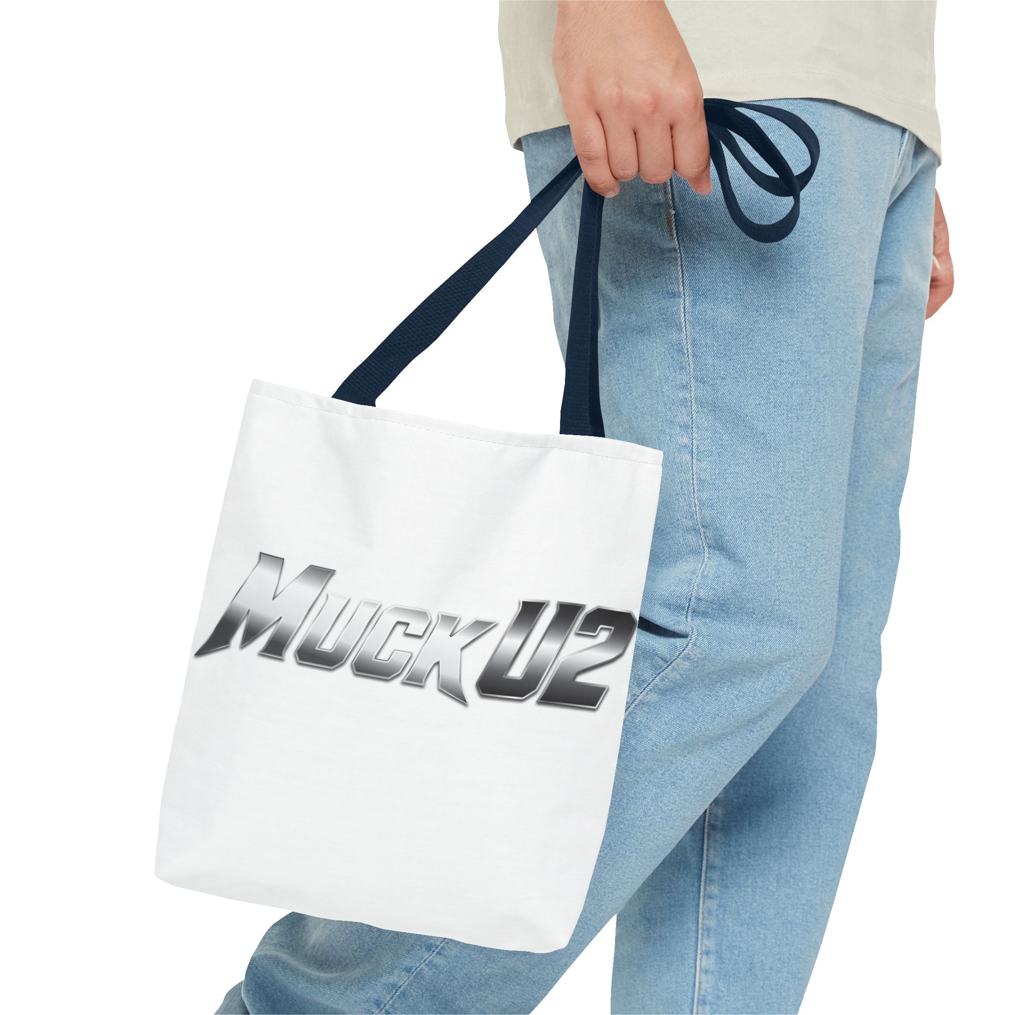 MuckU2 Bubble Canvas Poker Tote Bag (gradient silver logo SKU 100022)