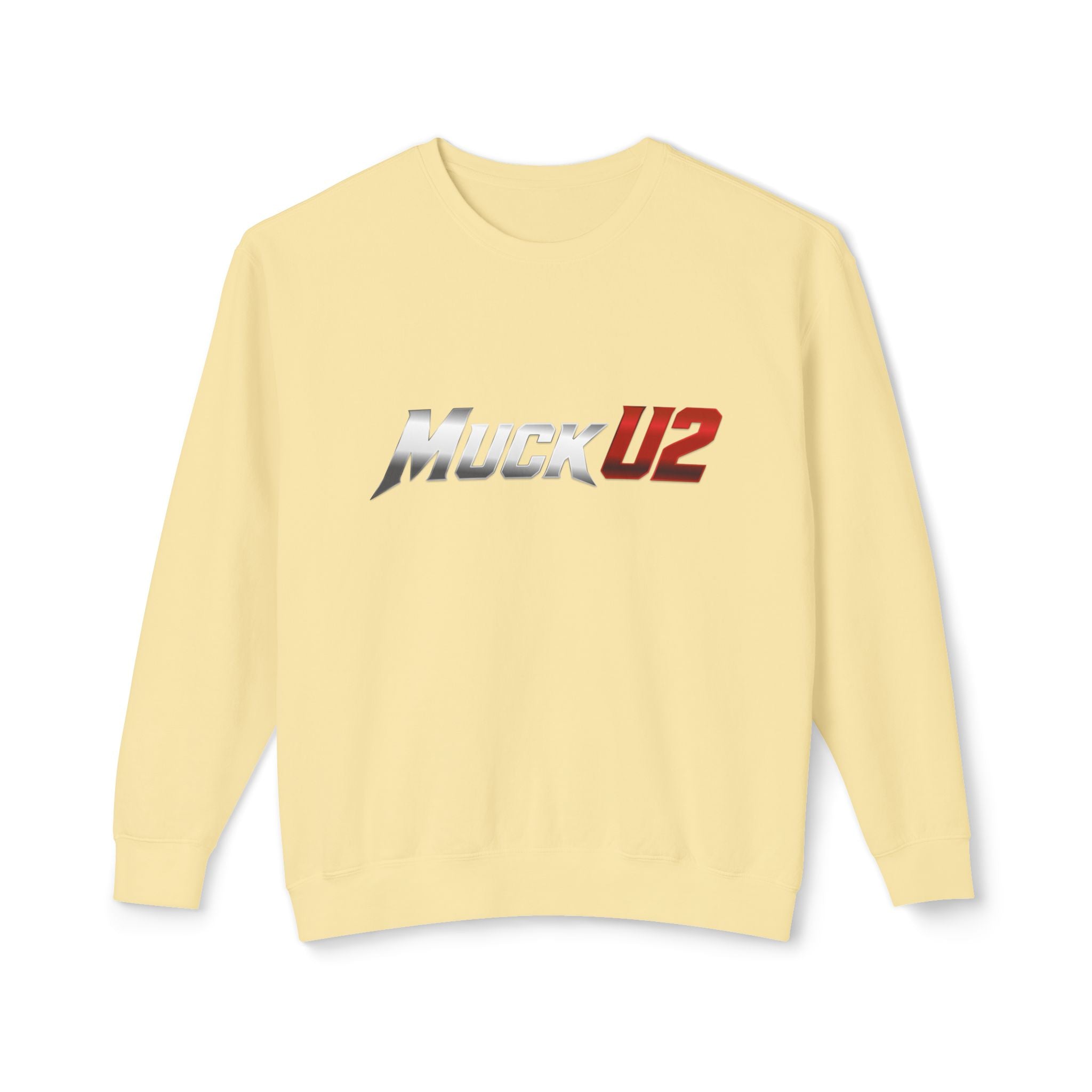 MuckU2 Poker Crewneck Sweatshirt (gradient silver/red logo/SKU 100064)