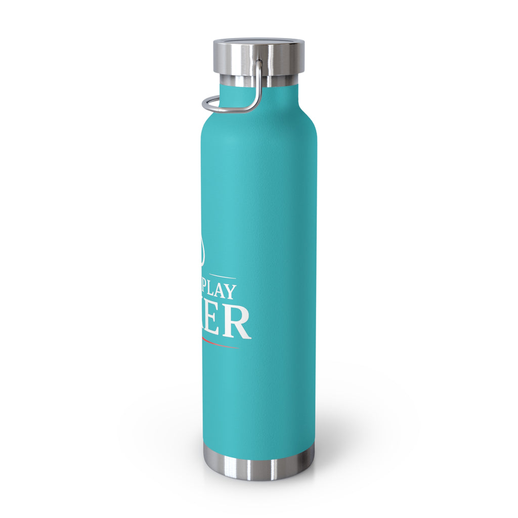 Just Play Poker 22oz Insulated Water Bottle — Copper Vacuum Thermos for Poker Players
