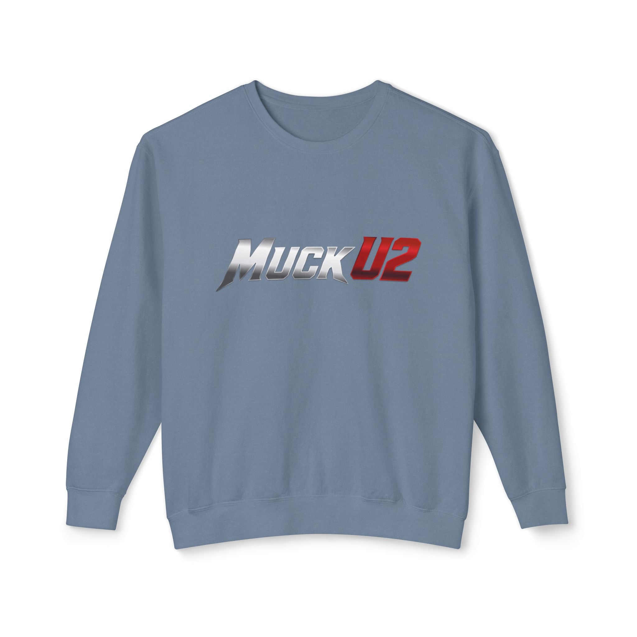 MuckU2 Poker Crewneck Sweatshirt (gradient silver/red logo/SKU 100064)