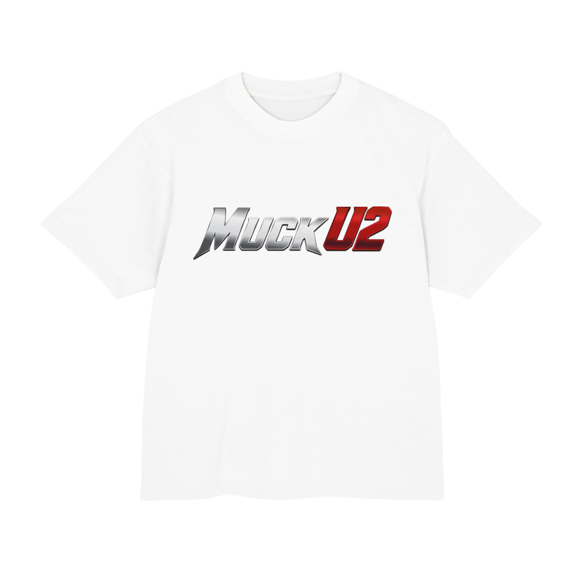 MuckU2 High Quality Poker Tee (gradient silver/red logo/SKU 100057)