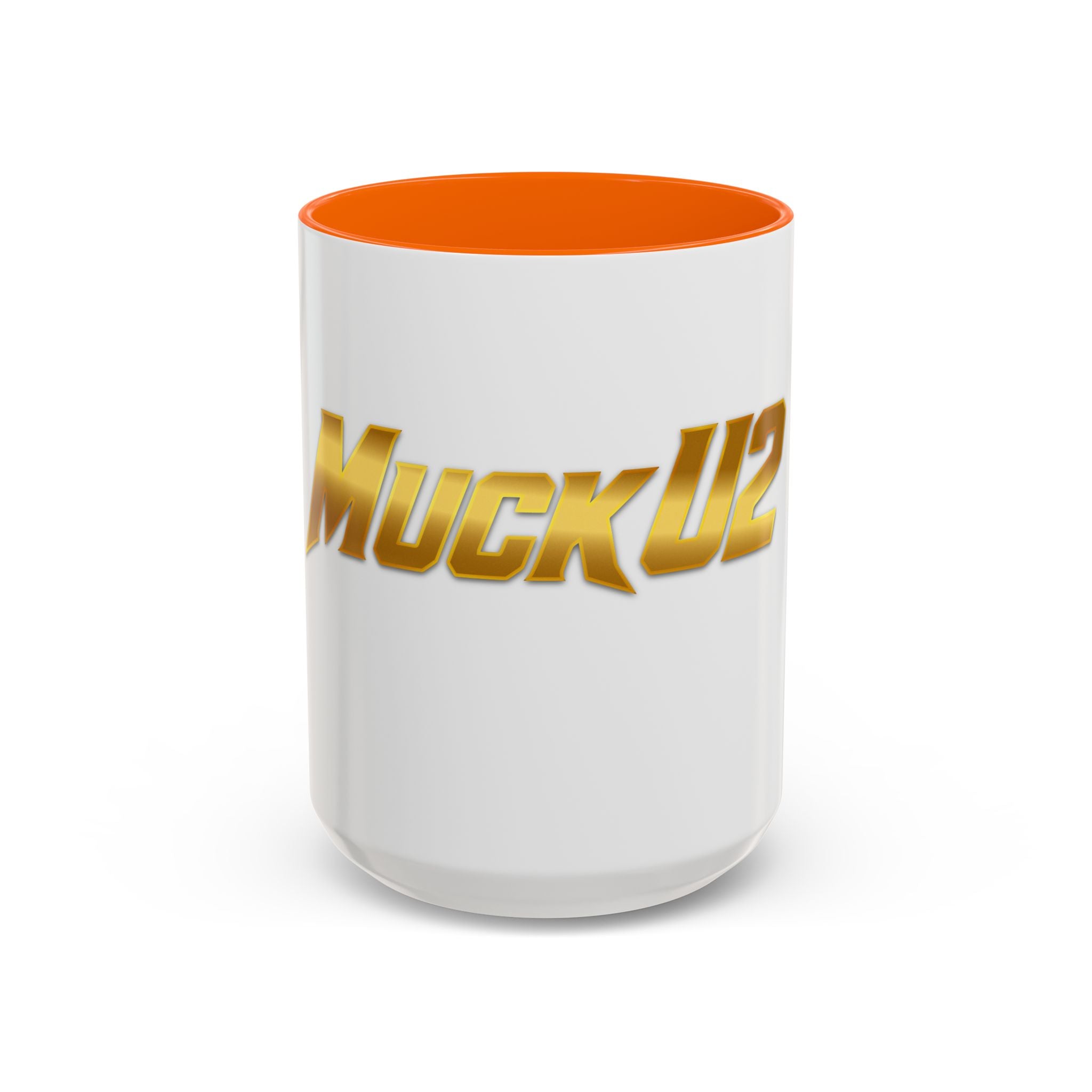 MuckU2 Classic White Mug (gold logo/SKU 100042)