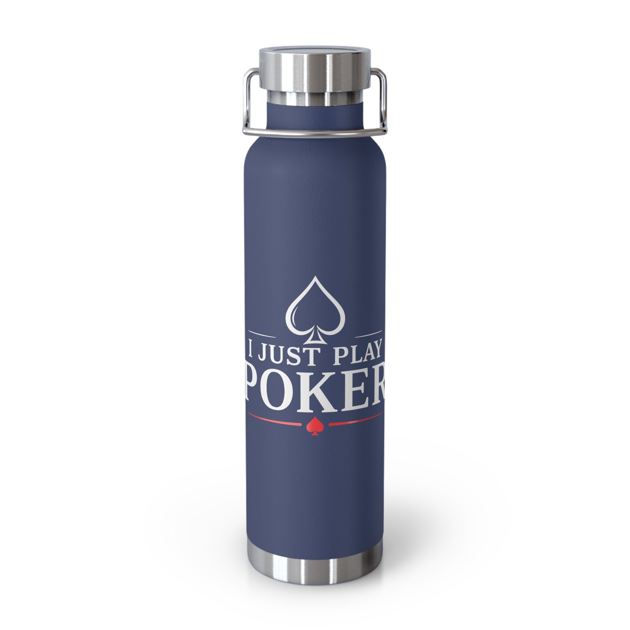 Just Play Poker 22oz Insulated Water Bottle — Copper Vacuum Thermos for Poker Players