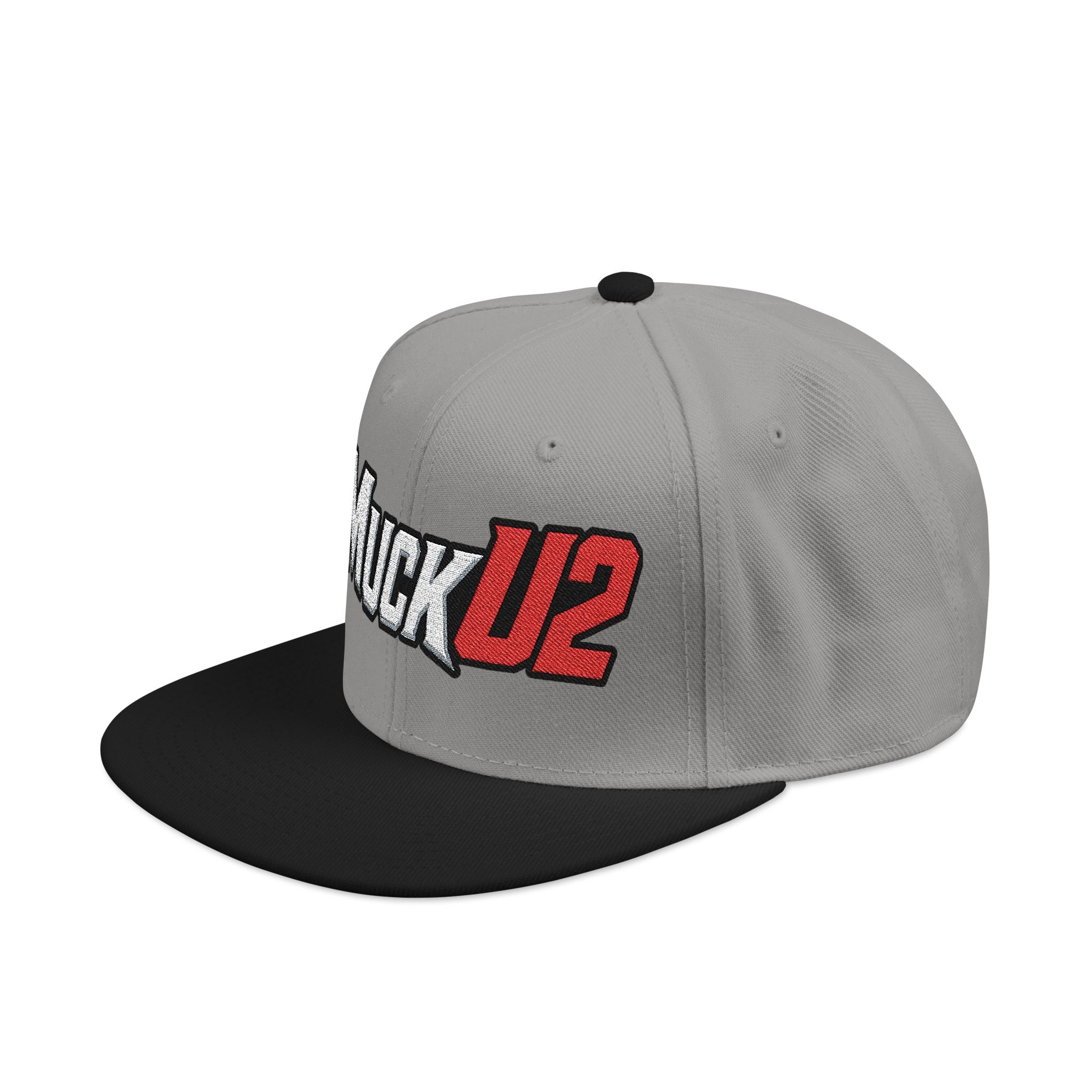 MuckU2 Poker Snapback Cap (white/red logo SKU 10002)