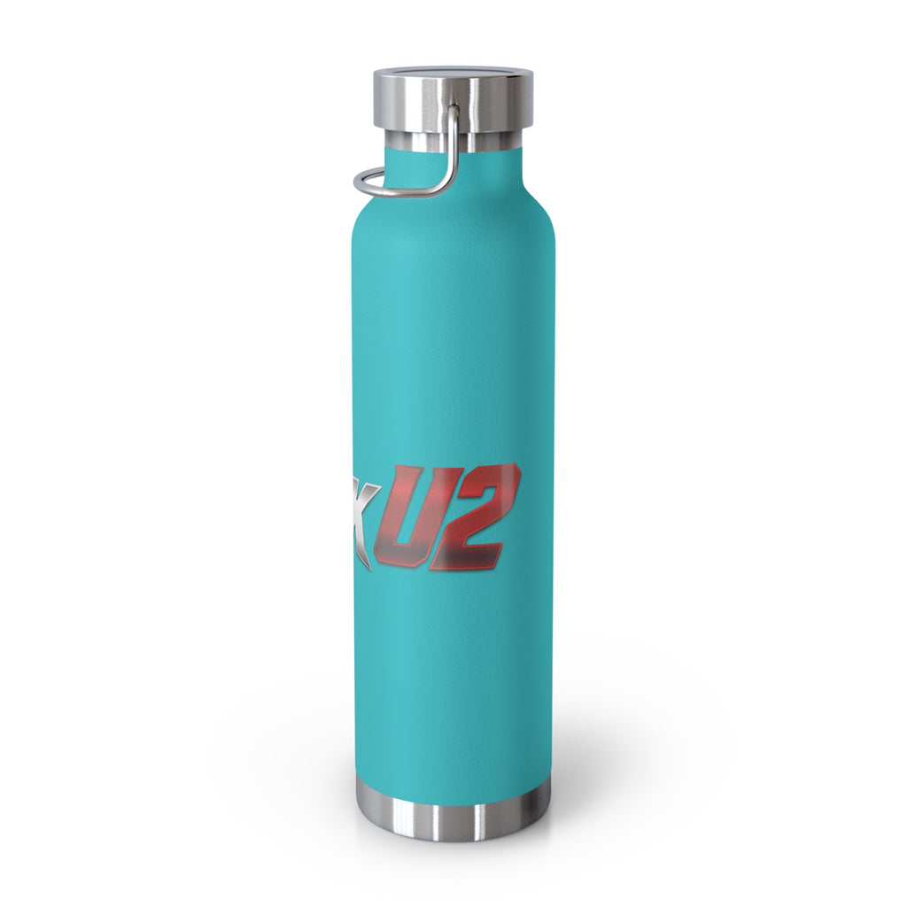 MuckU2 Insulated Water Bottle (gradient silver/red logo SKU 100012)